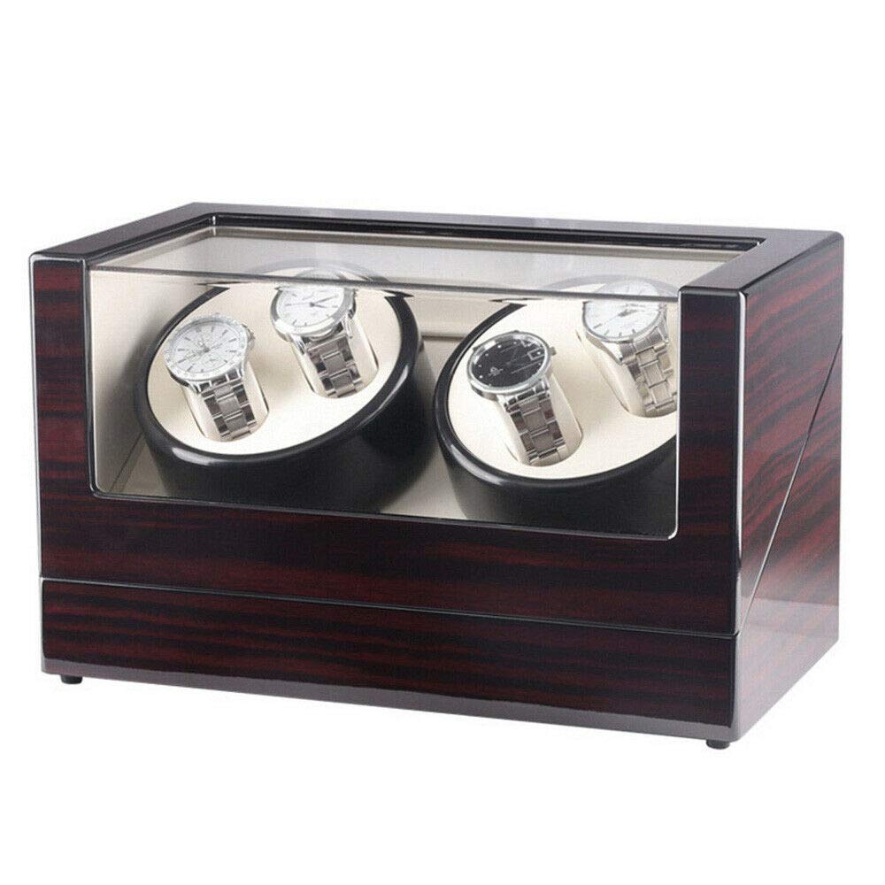4+0 Holz Automatische Uhrenbeweger Watch Winder Box Automatisch Beweger Uhren Box EU DHL