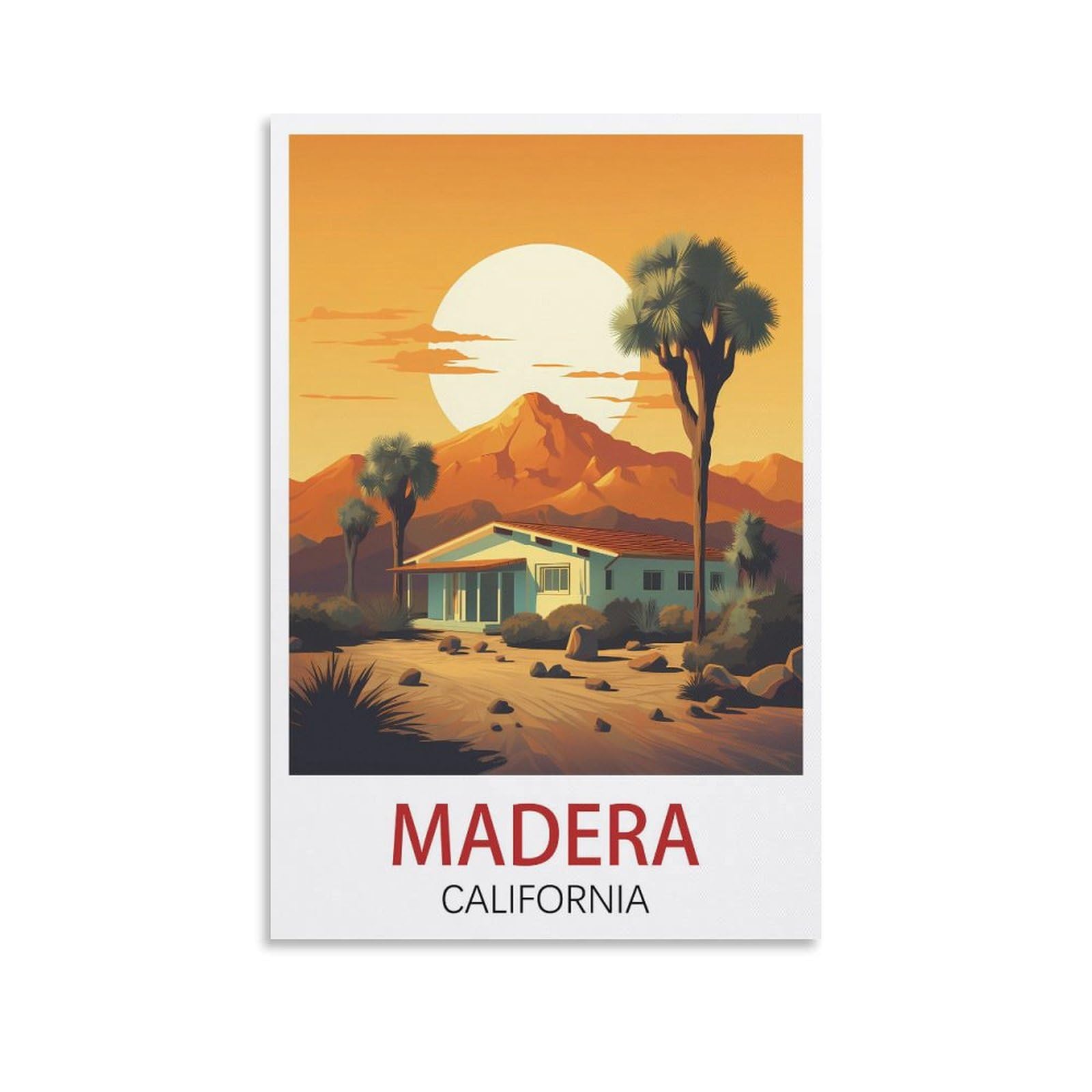 Metal Signs Tin Sign Retro Wall Art Poster for Home Man Cave, Cafe Bar Wall Decor Madera California Posters 30x30cm
