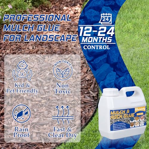 Mulch Glue 35OZ, Mulch Glue for Landscaping, Mulch Glue for Pea Gravel Gravel Binder, Lasts up to 2 Years, Landscape Rock Glue, Gravel Glue & Lock Liquid