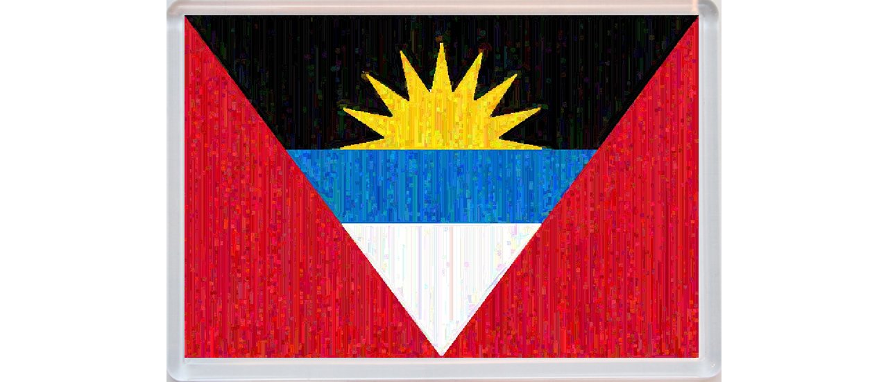 Antigua & Barbuda - 'Rustic Style Print' National Country Flag - Jumbo Fridge Magnet