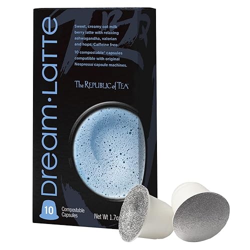 The Republic of Tea Dream Latte Herbal Tea Cápsulas reciclables compatibles con Nespresso, 10 unidades, sin cafeĂna The Republic of Tea Dream Latte Herbal Tea Cápsulas reciclables compatibles con Nespresso, 10 unidades, sin cafeĂna
