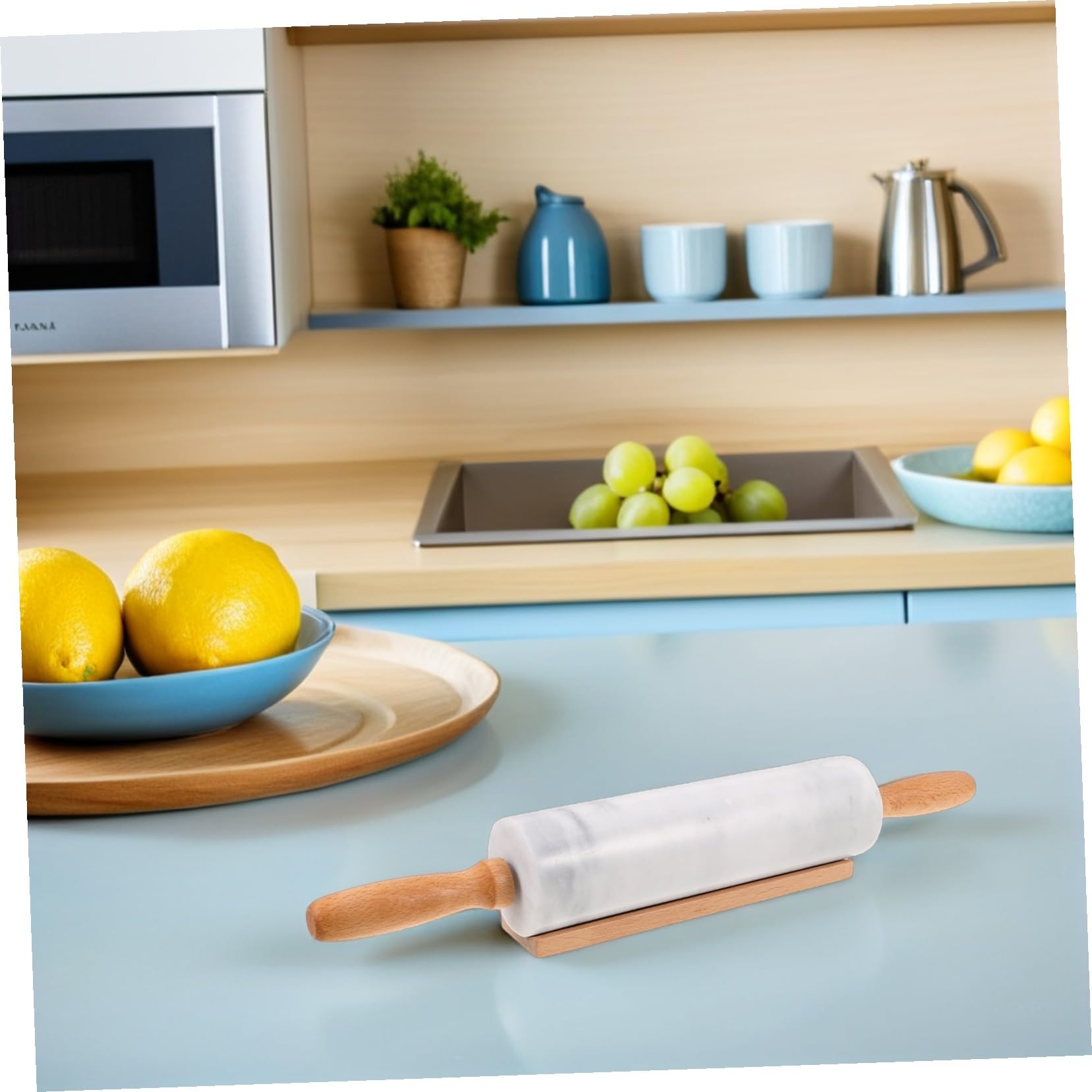 3 Piezas Rodillo de Mármol para Repostería Rodillo Ergonómico Antideslizante para Masa de Fondant Pan Pizza y Pastelería Herramienta de Cocina para Uso Doméstico