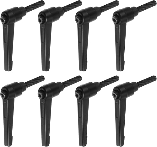 Vista 55 de HARFINGTON 8 manijas de palanca de sujeción ajustables M8 x 0.787 in roscas macho perillas de tornillo giratorio bloqueo de trinquete de liberación