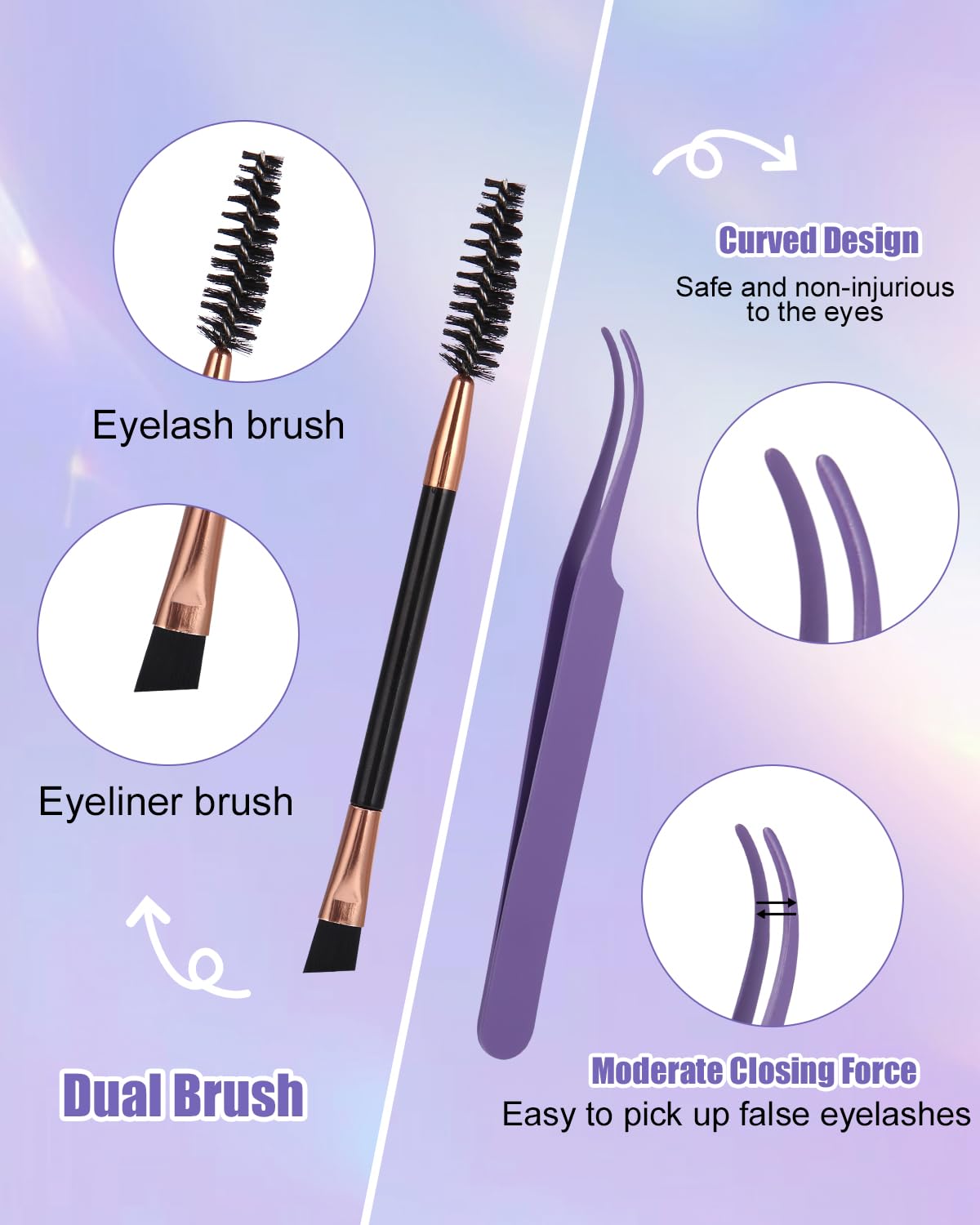 Cluster Lash,Kit Extension Cils Individuels D Curl DIY Kit de Touffes de Faux Cils D'extension de Cils avec Liaison et Joint Extensions de Cils pour Usage Personnel et Domestique 60D 80D 100D