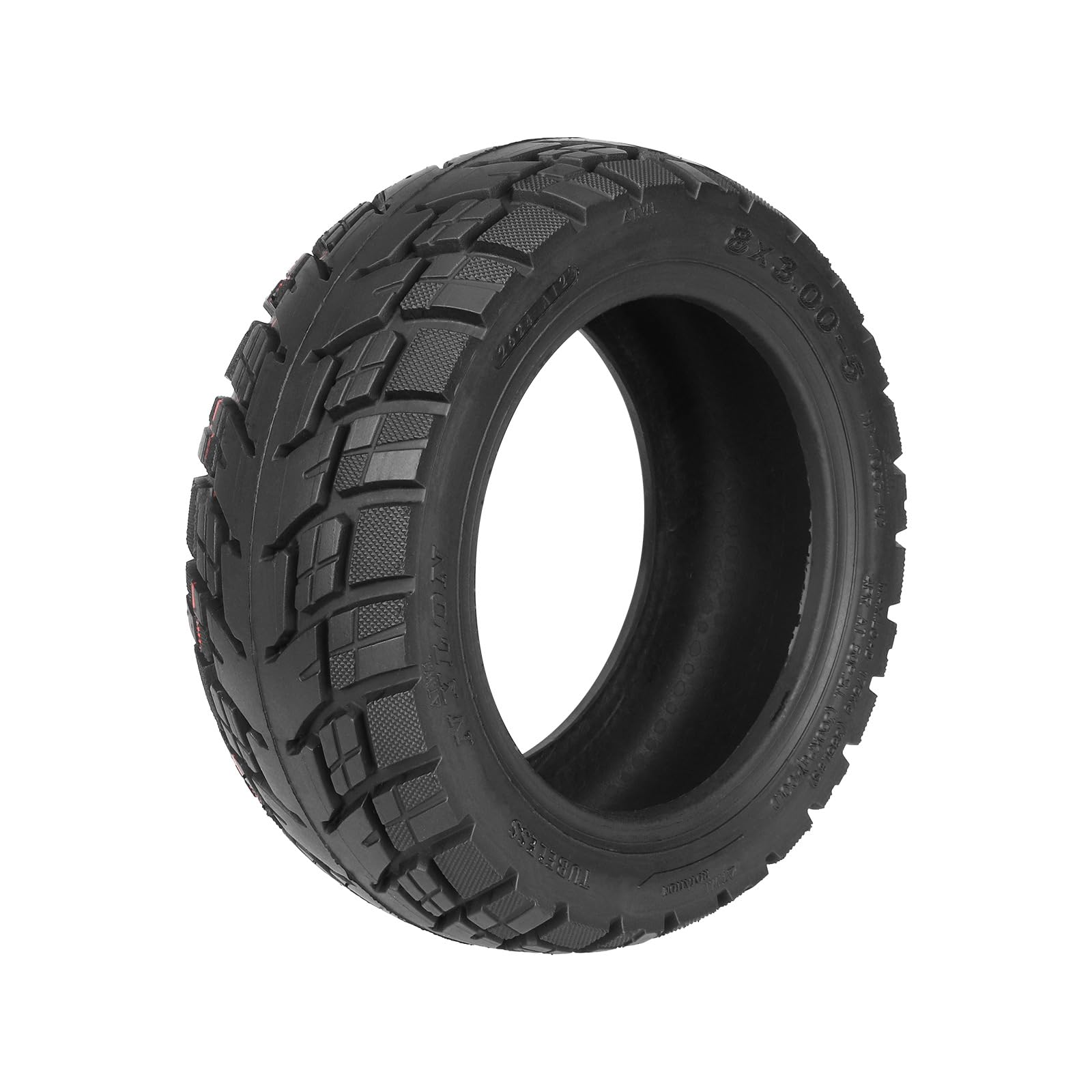 8x3,00-5 Pneus Offroad à vide pour Kaabo Mantis 8 Scooter électrique, 200x85 Pneus sans chambre à air, Pneus Tubeless de 8 pouces de large et plus épais, Roues de rechange antidérapantes pour