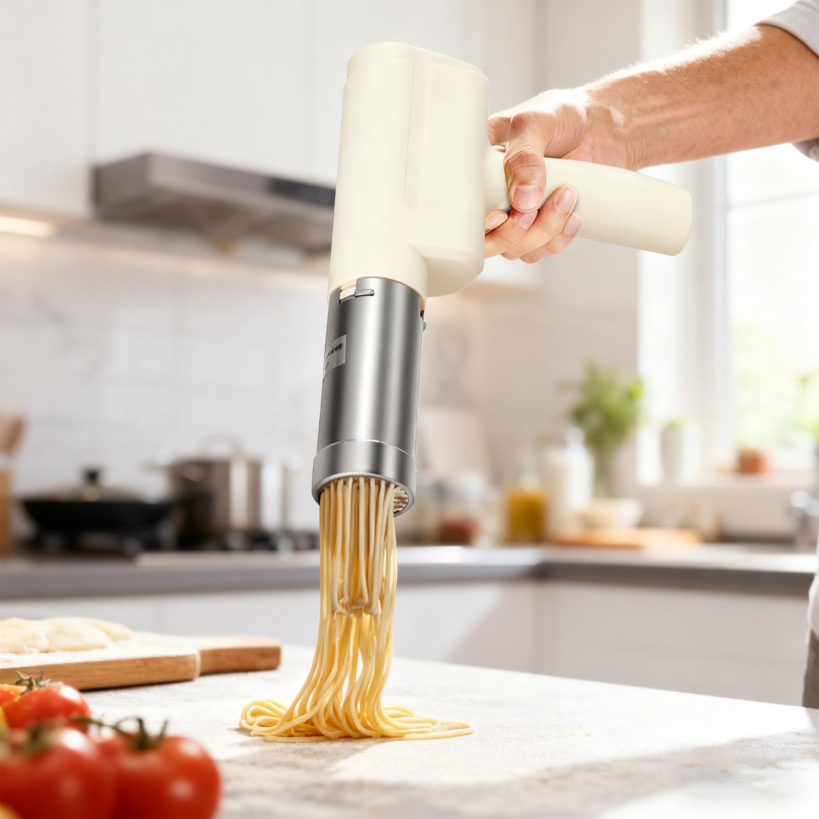 Máquina eléctrica automática de fideos de alta eficiencia con moldes para pastas para cocinar en familia, máquina eléctrica multifunción con moldes