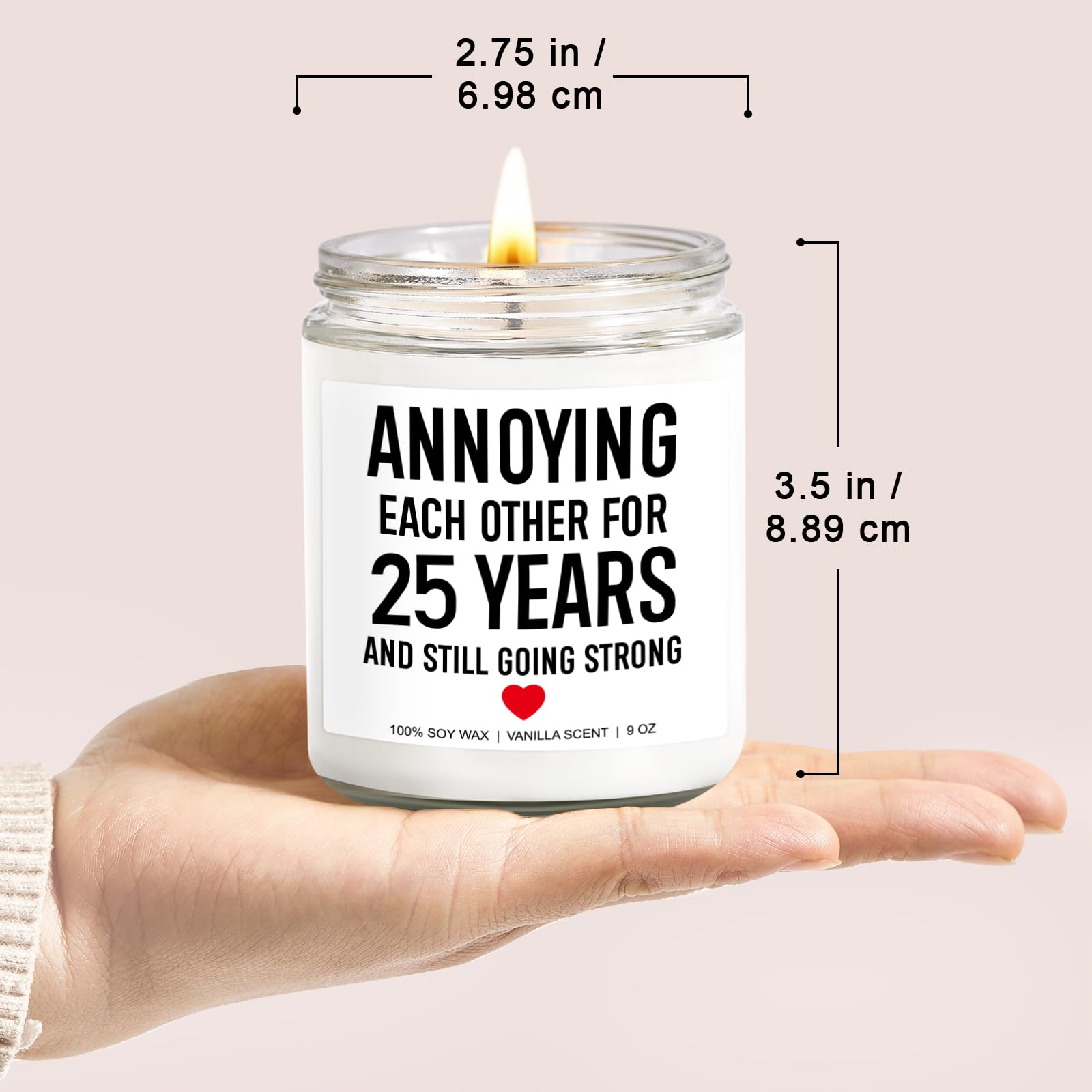 Younift Funny Scented Candle, 25th Anniversary, Gifts for Couple, 25th Wedding Anniversary Decorations, 25 Year Silver Anniv. Gifts for Husband, Wife, Him, Her, Women, Men, Friends, Parents