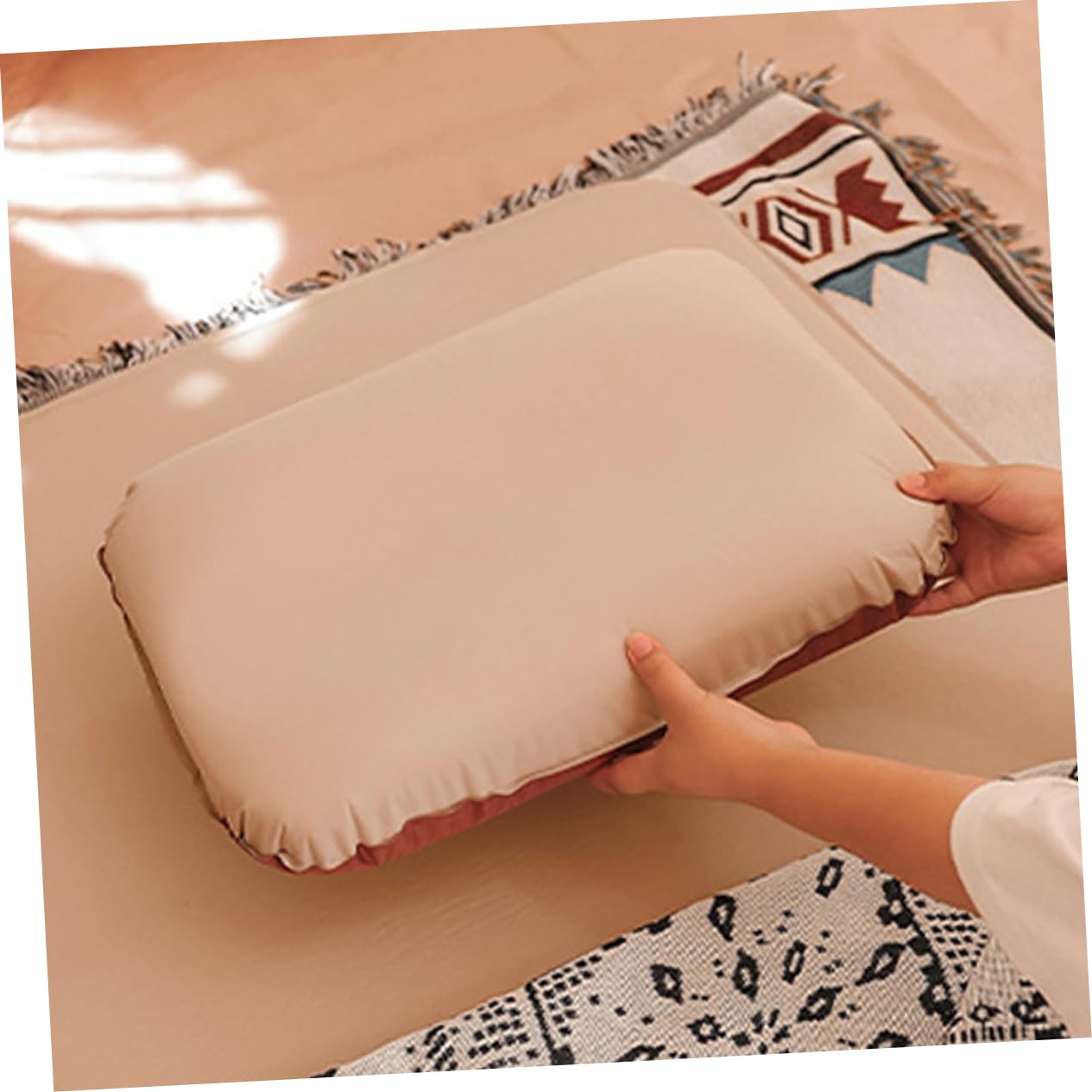 TOYANDONA Cuscino Gonfiabile Ergonomico Per Viaggio Cuscino Da Campeggio Portatile e Facile Da Usare Per Uso Domestico Aperto