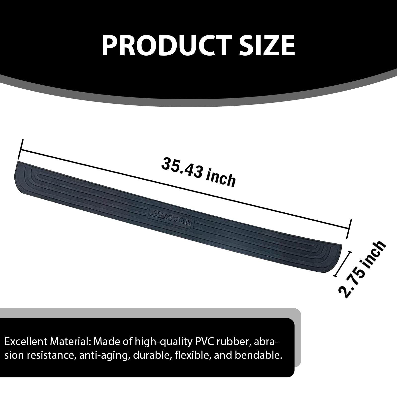 Slykew 1 PC Car Trunk Door Sill Protection Guard, 35.4