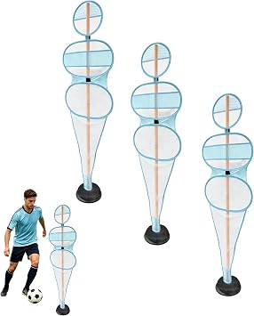 Football Dummy with Weighted Base Soccer Dribbling Mannequin Basketball Defender Dummy Training Poles for Solo Practice Team Drills Youth Adult Training Equipment