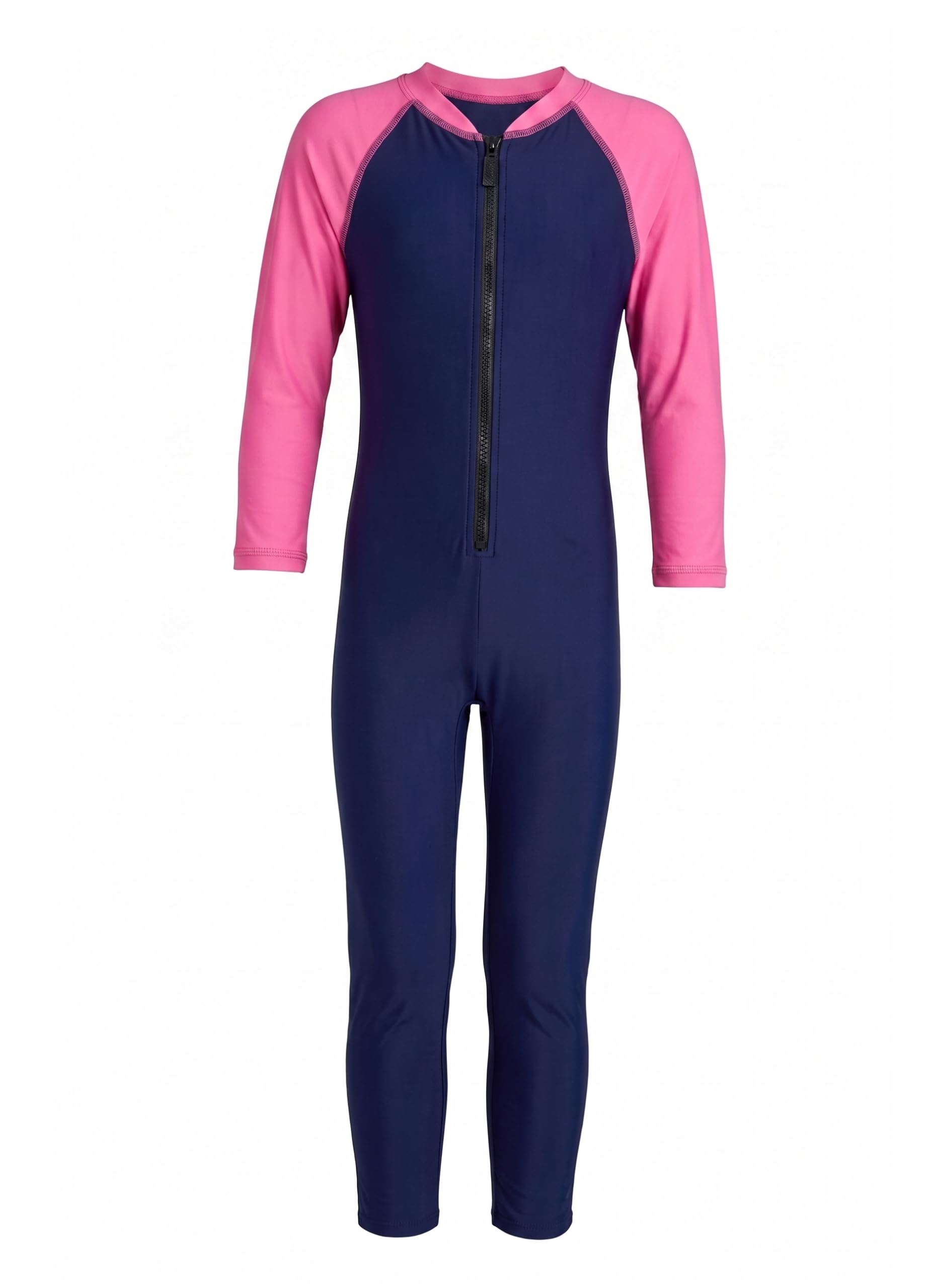 A.T.U.N. (ALL THINGS UBER NICE) Girls One Piece Swimsuit with Front Zip Closure | Full Sleeve Athletic Swimwear with Full Length Fit | Comfortable Pool and Beach Swimming Costume for Kids-picture-34