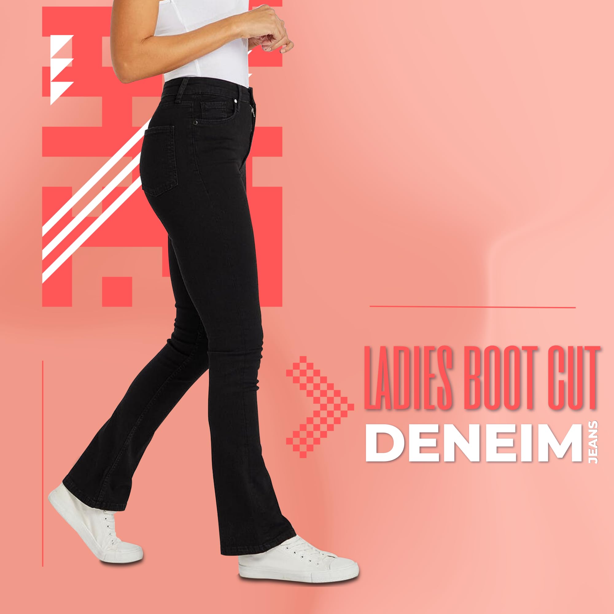 BGA - Pantaloni protettivi da moto da donna, bikers Gear Australia Bootcut pantaloni da moto in kevlar jeans rinforzati per fianchi e ginocchia