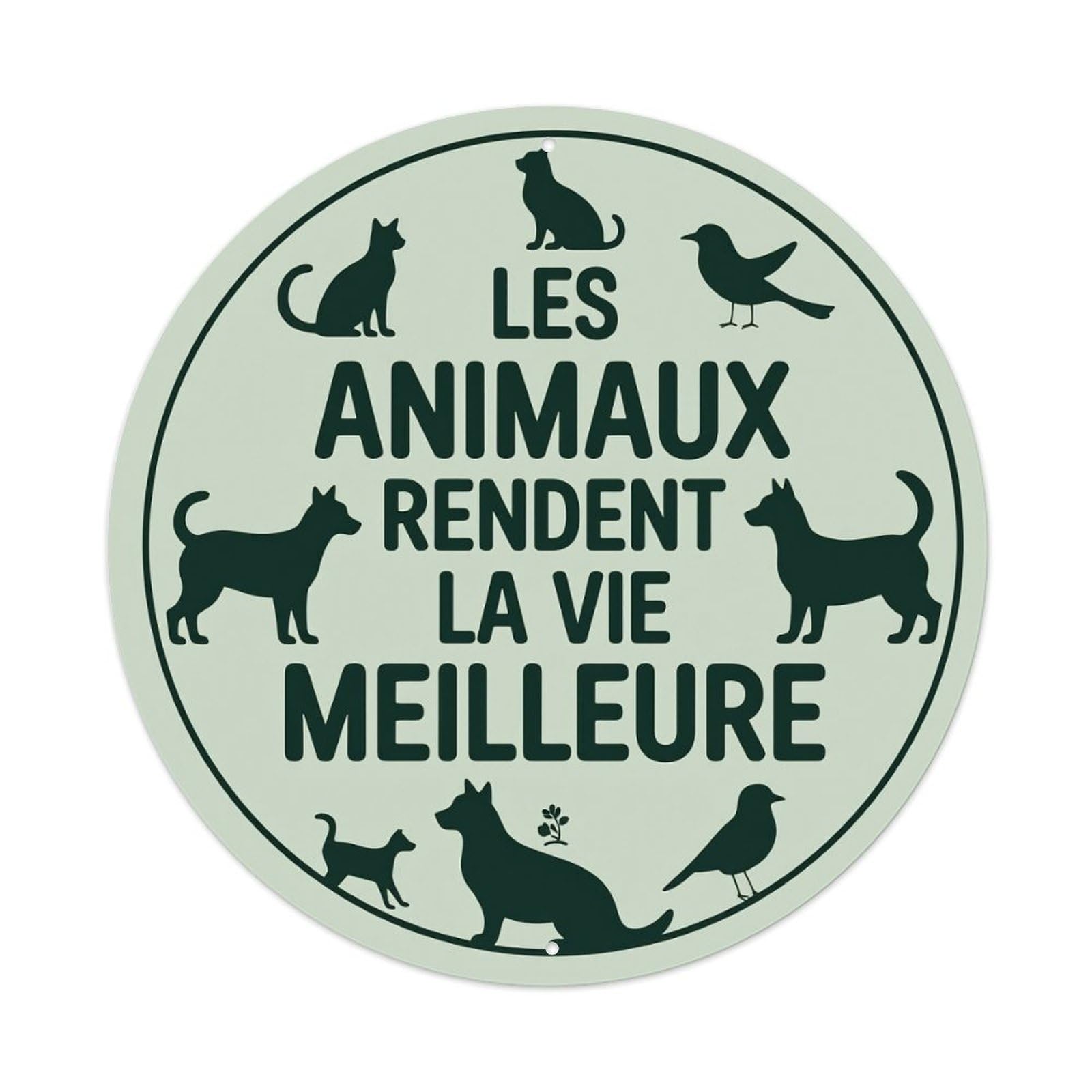 Animals Make Life Better Round Tin Sign Vintage Metal Poster Retro Bar, Home, Man Cave, Kitchen, Laundry Room Wall Art Decor Gift 8x8Inch