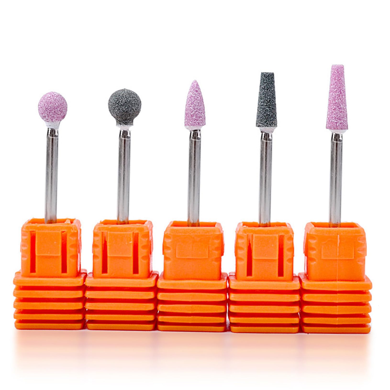 Healeved 5pièces Lot de Embouts de Ponceuse à Ongles Coniques Ronds Kit Embouts de Ponceuse pour Manucure Outils de Manucure Artistique