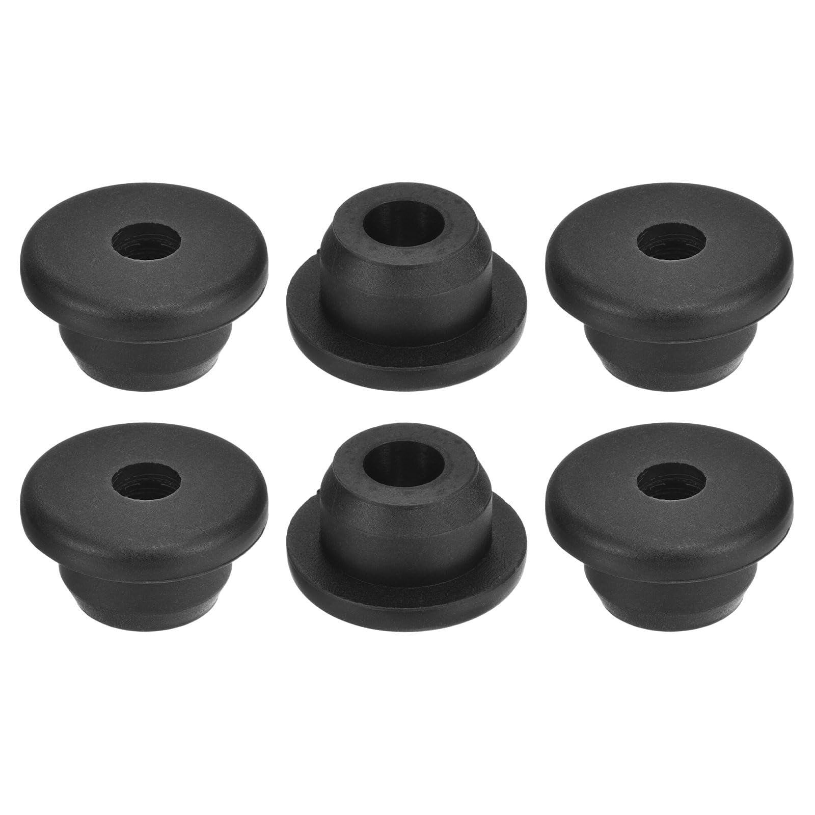 Kravonix 6Pcs Rubber Grommet 18mm Drill Hole, 9mm ID Hole Black Silicone Hole Plug Gasket for Machinery, Automotive and Wiring Applications