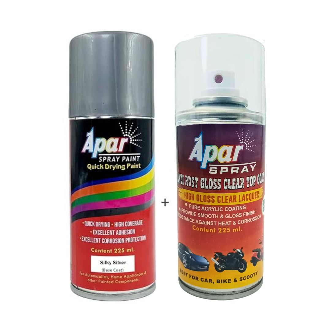 APAR Automotive Spray Paint Silky Silver (RC Colour Name) + GC Compatible for Maruti Cars (Before 2017 model)-225 ml (Pack of 2-Pcs) (B09JKHJF1V) Amazon Price History, Amazon Price Tracker