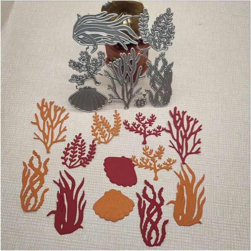 Seaplant Coral Metal Die Cuts for Card Making, Seaweed Cutting Dies Invitation Stencils Embossing Dies for Scrapbooking, DIY Album Cards Art Craft Decoration
