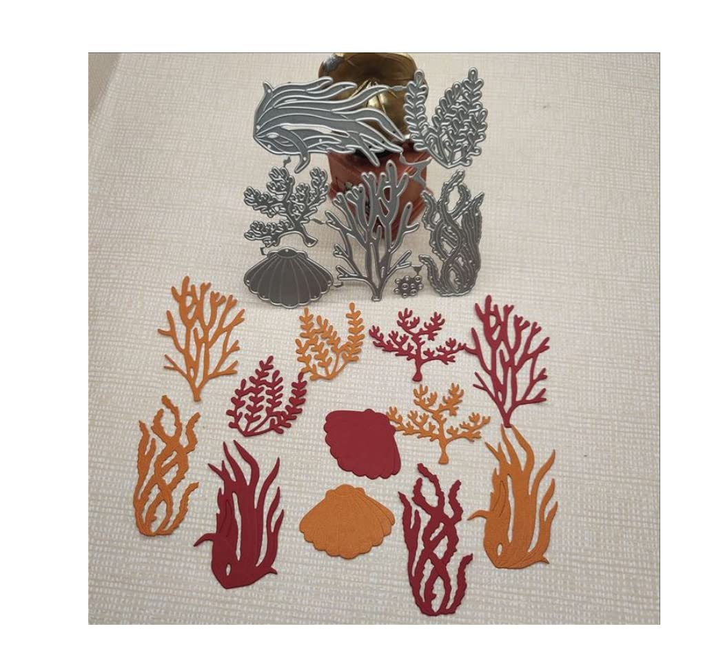 Seaplant Coral Metal Die Cuts for Card Making, Seaweed Cutting Dies Invitation Stencils Embossing Dies for Scrapbooking, DIY Album Cards Art Craft Decoration