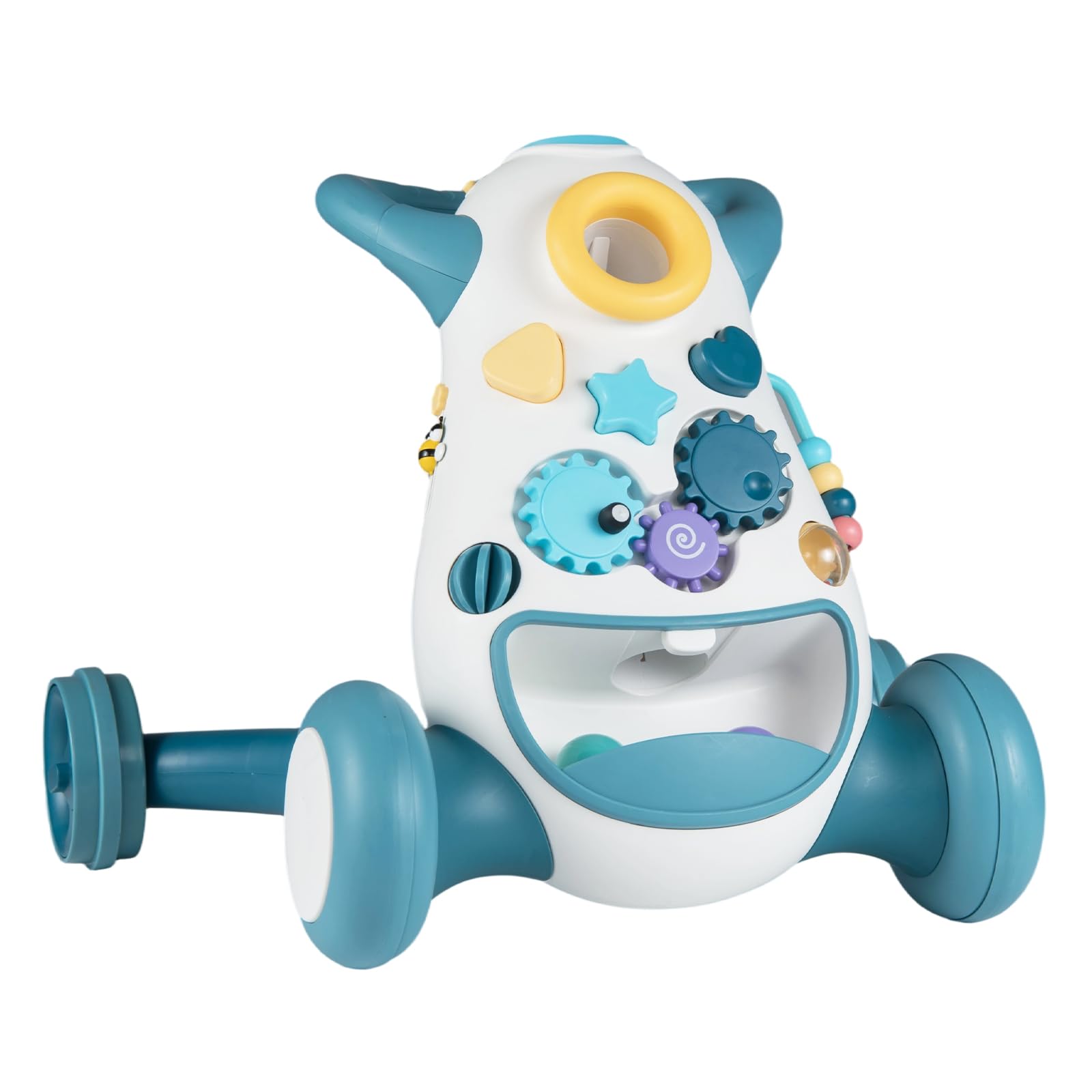 DREAMADE Trotteur Bébé, Chariot Éducatif avec Musique et Sons, Contrôle de Vitesse, Centre d'Activités Multifonctionnel pour Enfants 1-3 Ans (Bleu)