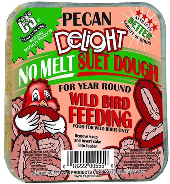 C&S Pecan Delight No Melt Suet Dough, 11.75 oz., Pack of 16