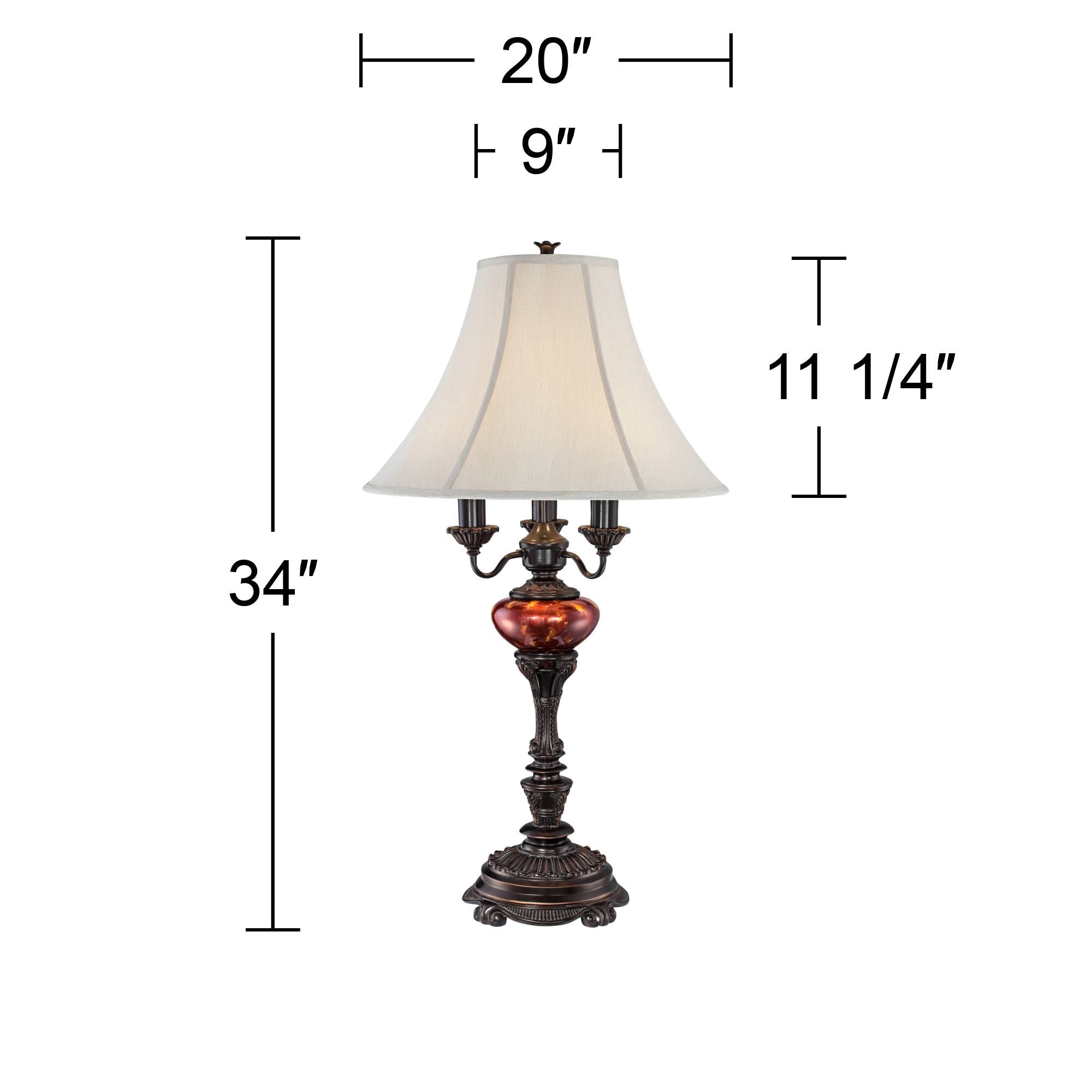 Barnes and Ivy Rhys Traditional Style 3-Way Table Lamp 34