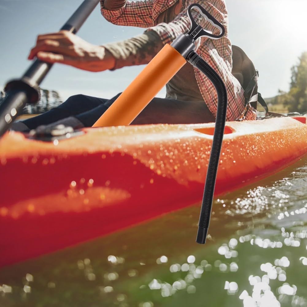 Cloudpower Bilge Floating Hand Pump, Manual Bilge Pump For Boats And Kayaks With Reversible Hose For Kayak, Sailboat And Canoe (Orange)