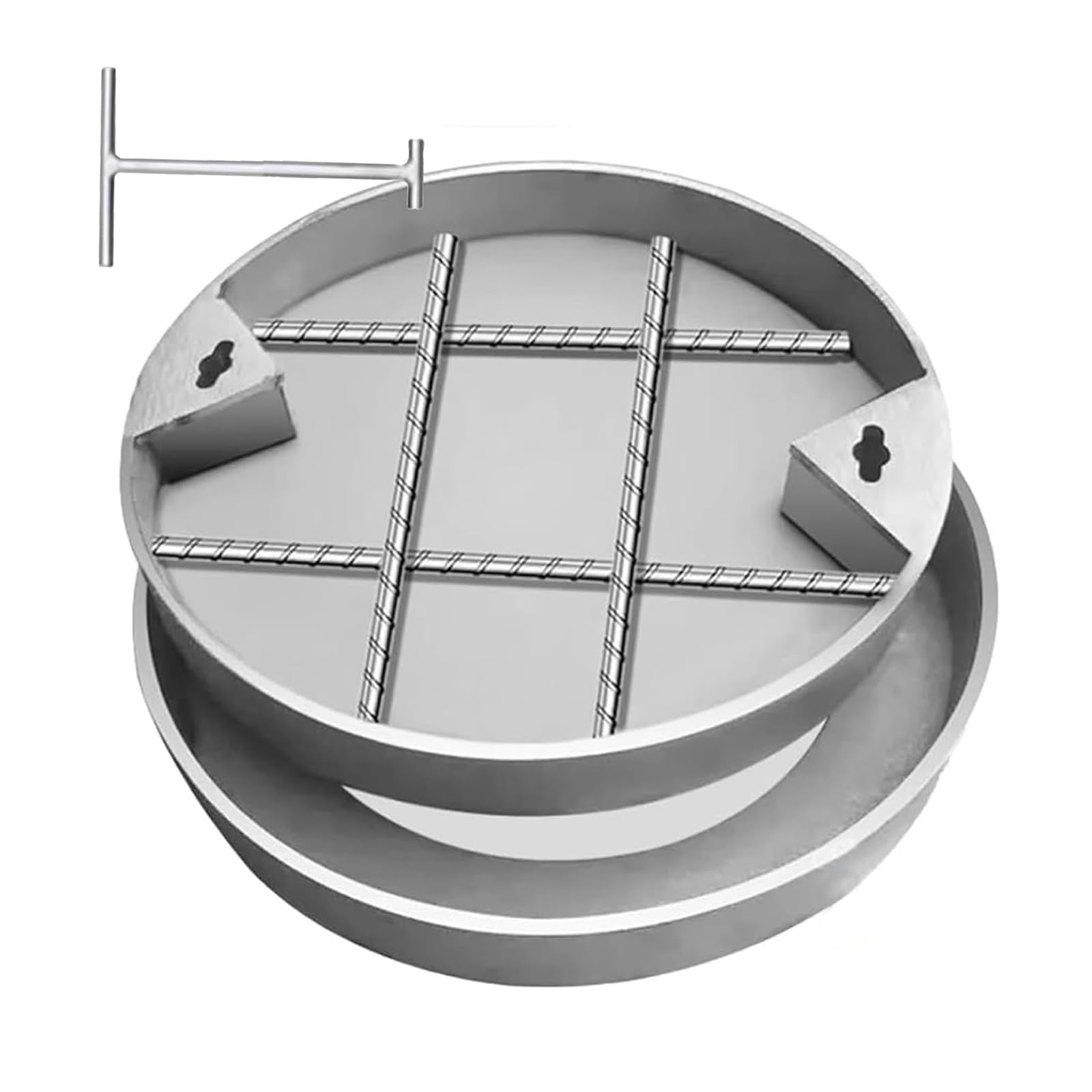 Couvercle de fosse septique élégant en inox 60 cm pour cacher vos regards