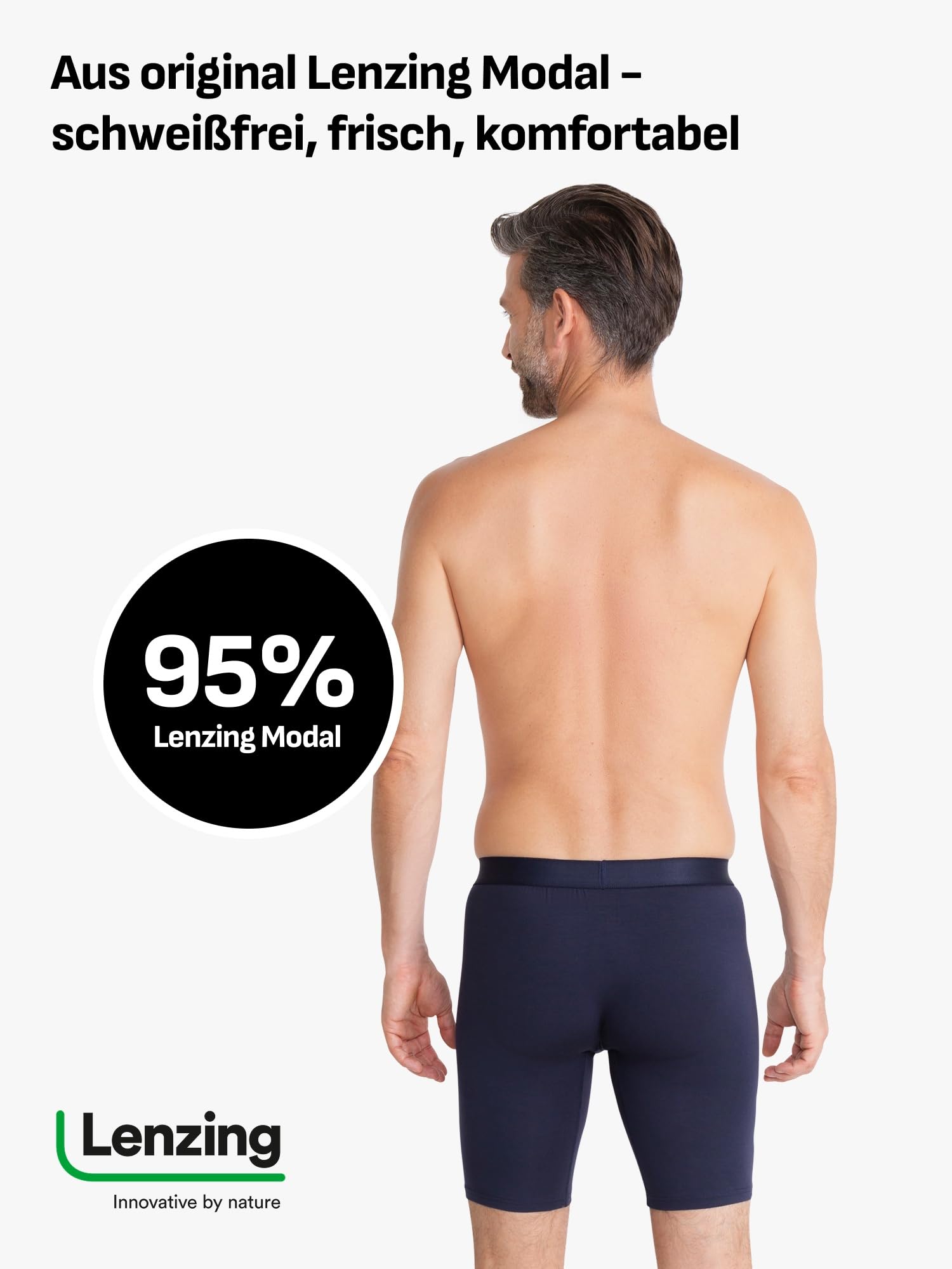 FINN Anti-Reibung Boxershorts Herren mit langem Bein (3er Pack)