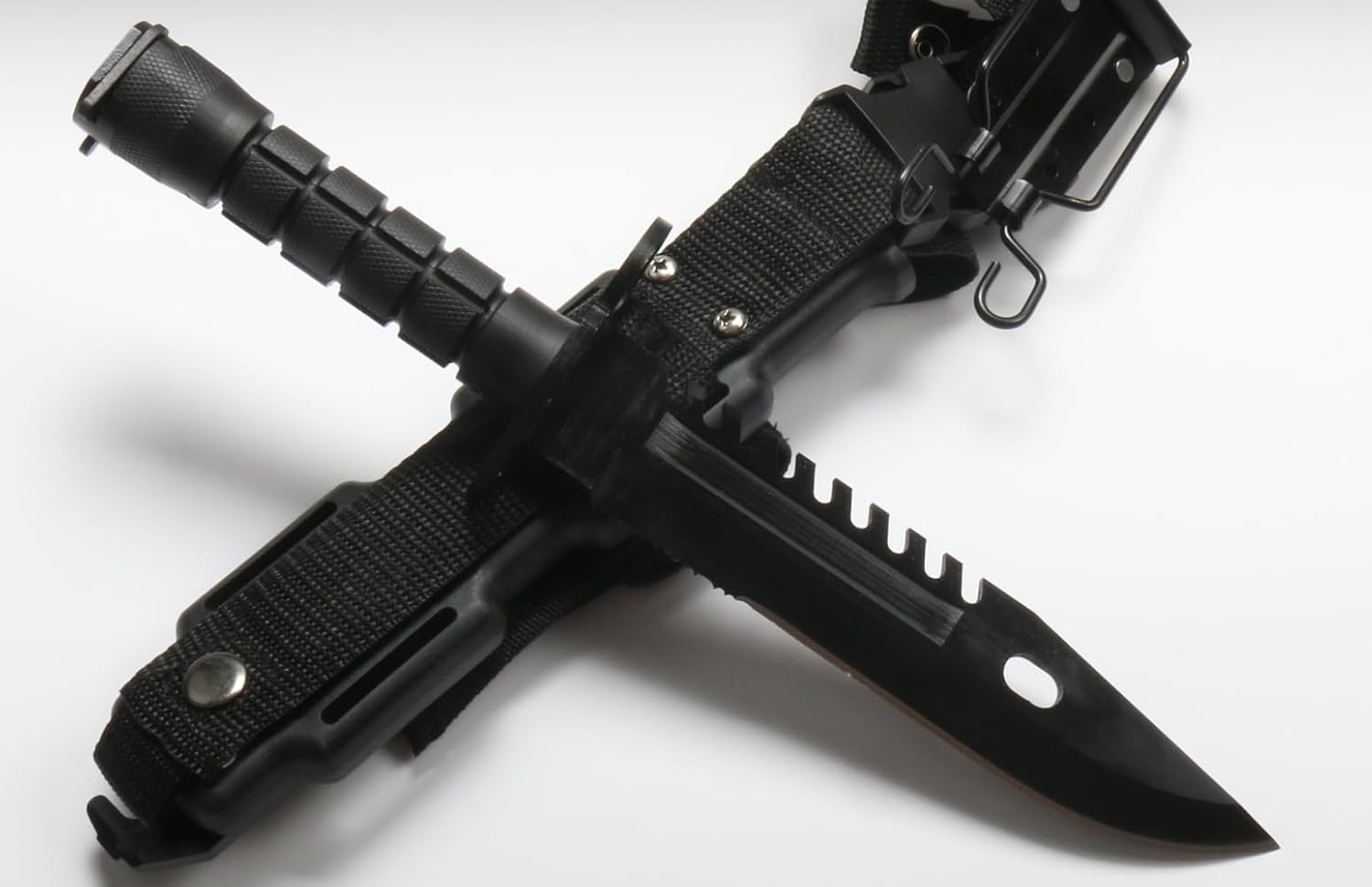 Supplies CN80H 12.8" S.S. Fixed Blade Knife, Outdoor Utility Tool Survival Knife for Outdoor, Adventure, Survival and EDC (black serrated)