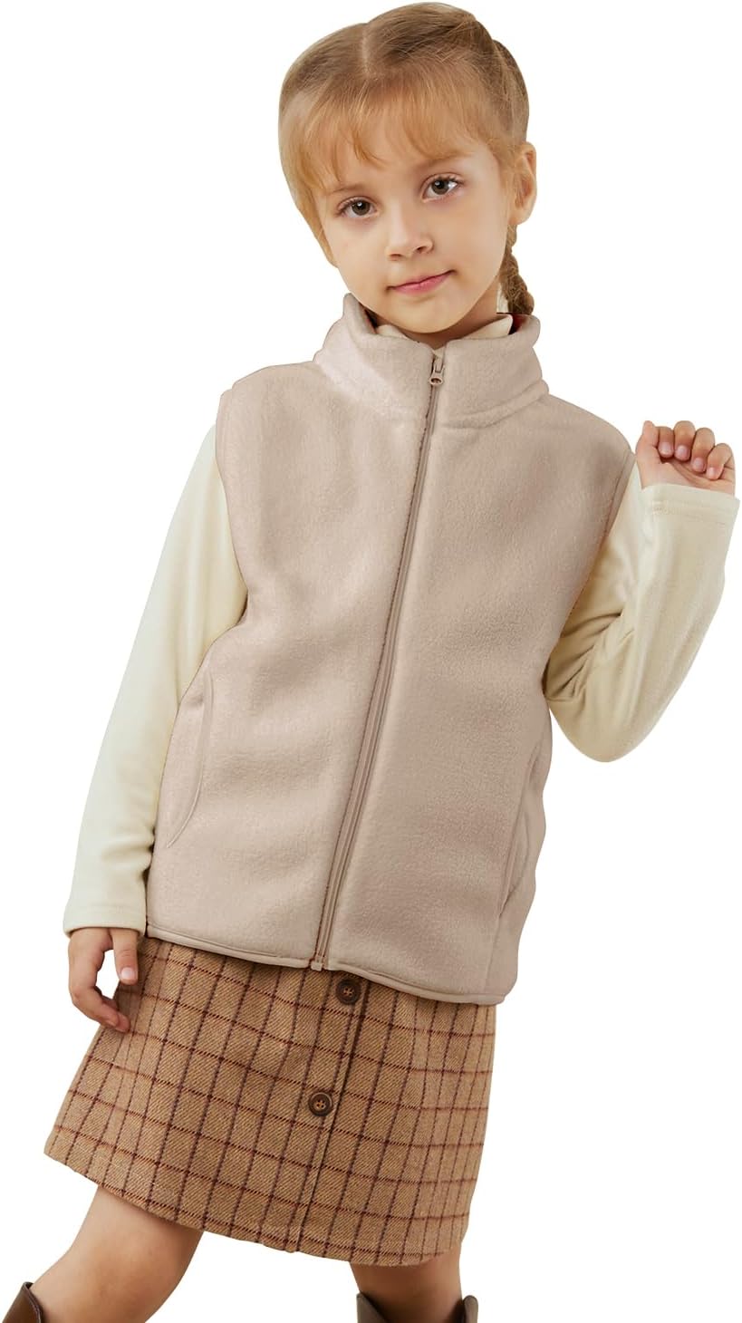 Kids Polar Fleece Vest Jacket Full-Zip Warm Sleeveless Lightweight Outwear 3-12Years Kids Polar Fleece Vest Jacket Full-Zip Warm Sleeveless Lightweight Outwear 3-12Years