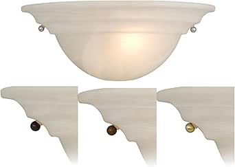 VAXCEL Babylon Brass Nickel Bronze Half Moon Wall Sconce White Glass