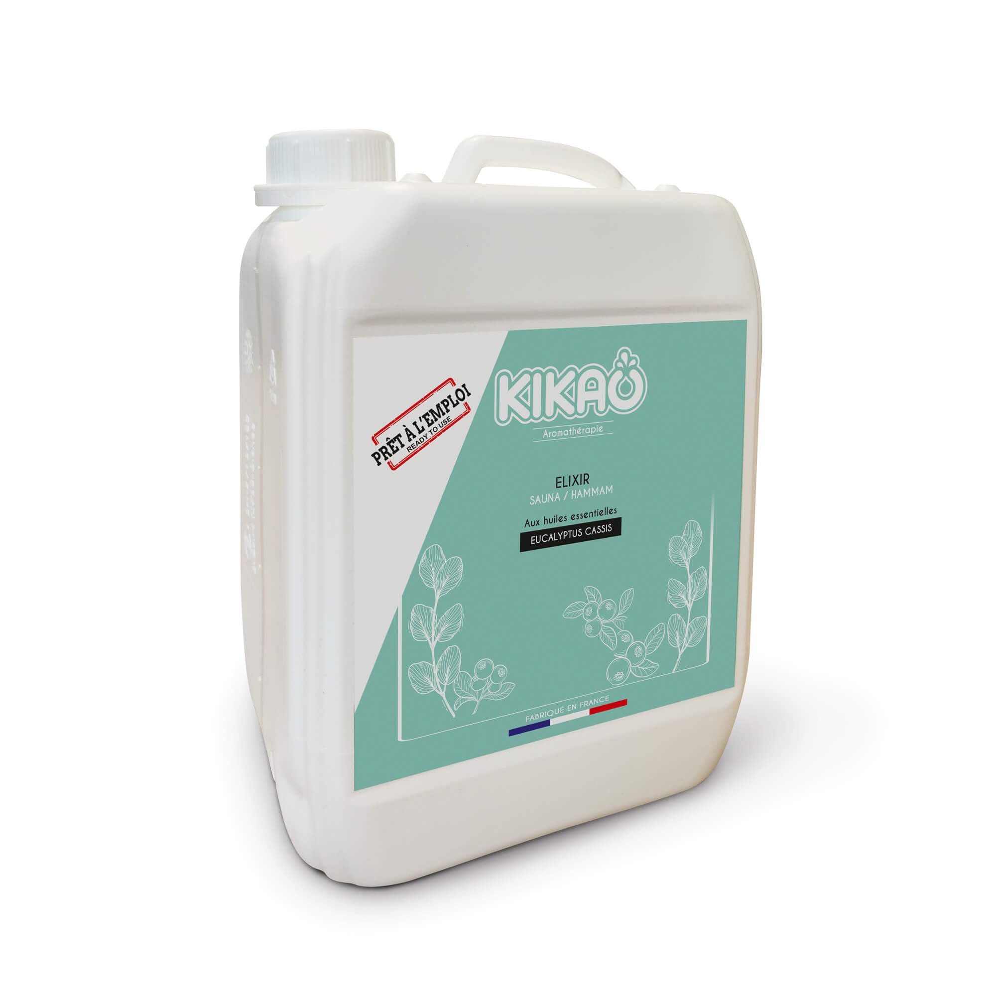 KIKAO- Elixir - Huiles essentielles pour Sauna et hammam - Cassis/Eucalyptus- Prêt à l'emploi