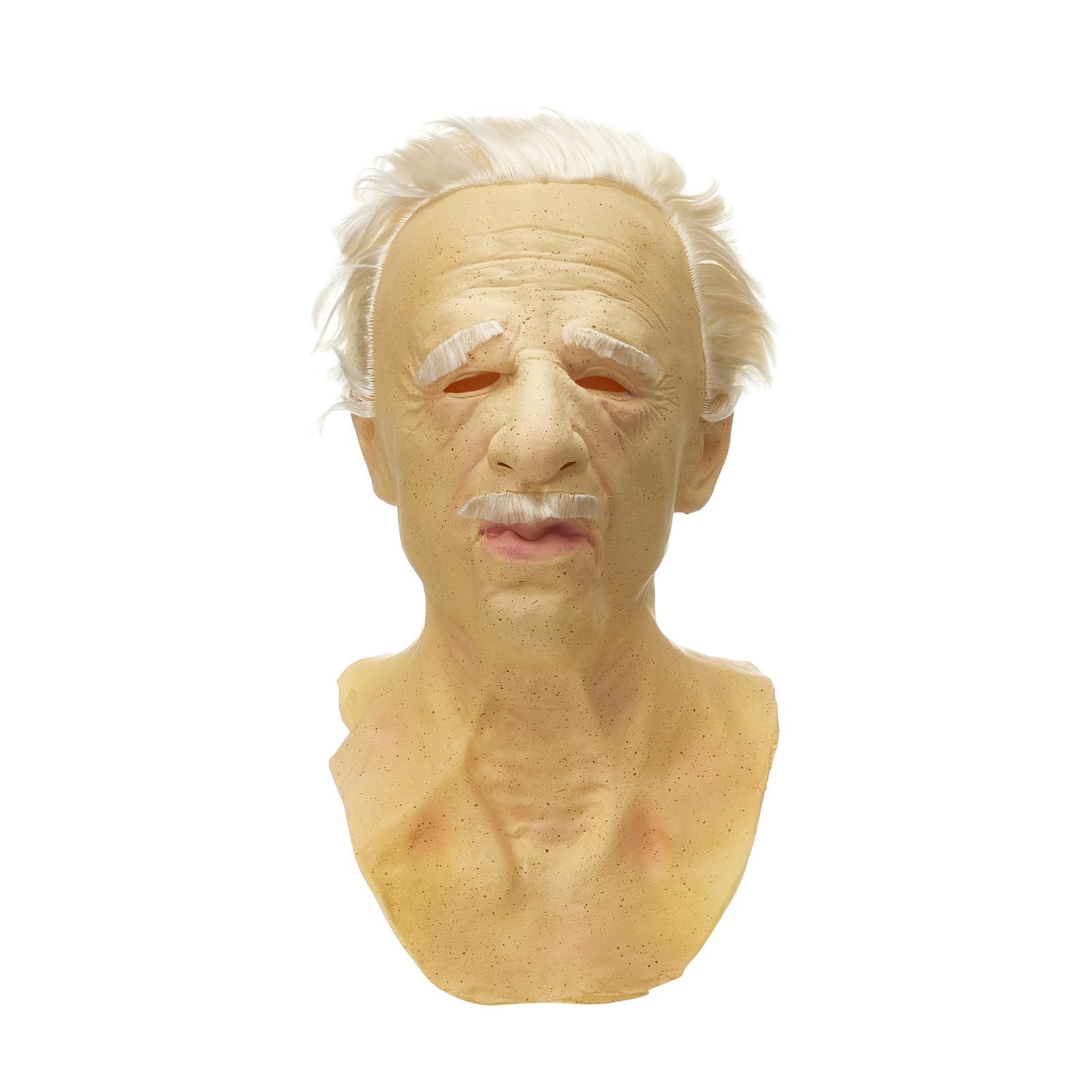 Anuedgis Halloween Realistic Old Man Mask Costume Scary Latex Wrinkle Face Mask for Carnival Cosplay Party Masquerade Props (I-Yellow, One Size)