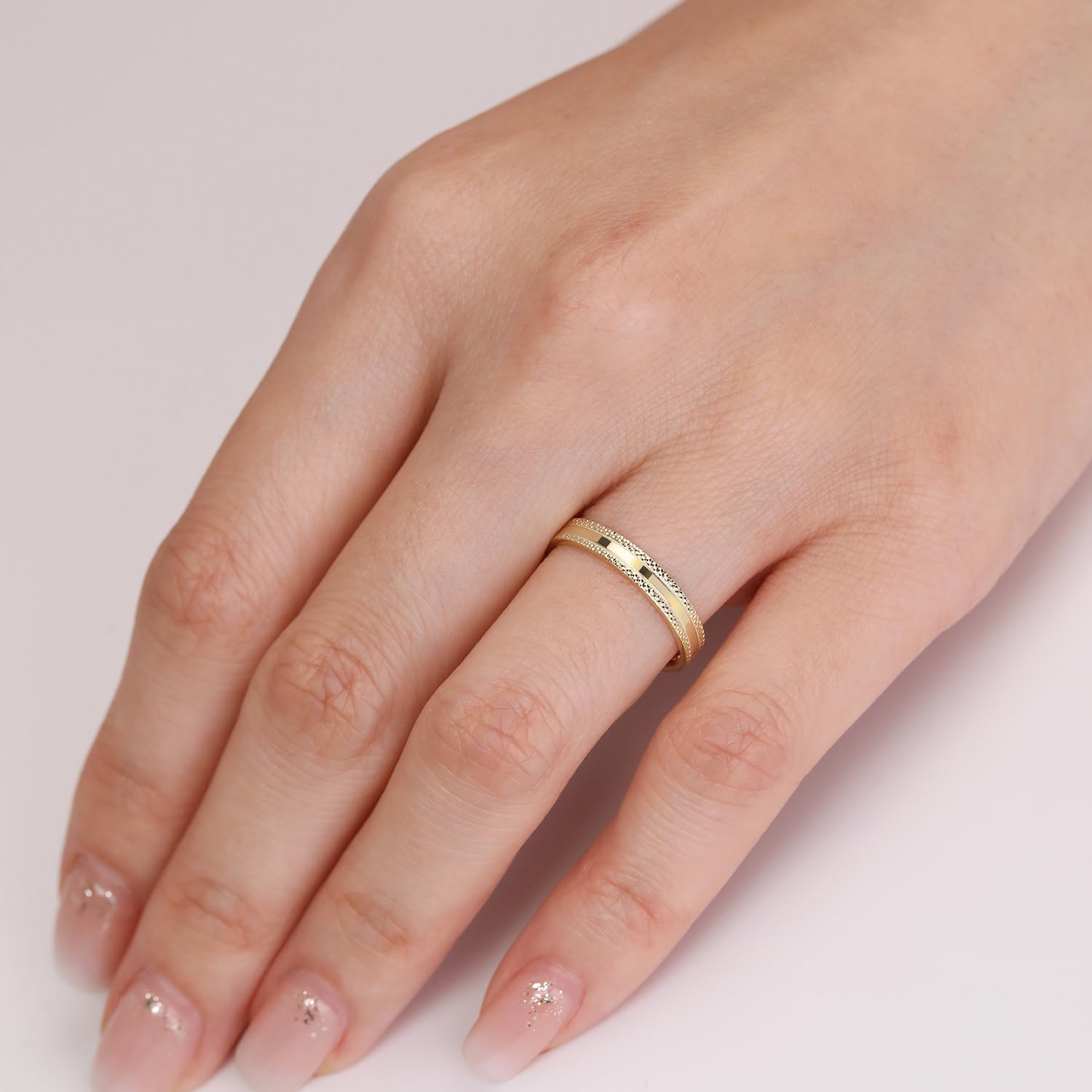 Meissa Bagues de Mariage pour Couple en Argent Sterling 925 Plaqué Or 14K, Bagues de Fiançailles Ajustables pour Homme et Femme, Cadeau de Saint-Valentin Anniversaire