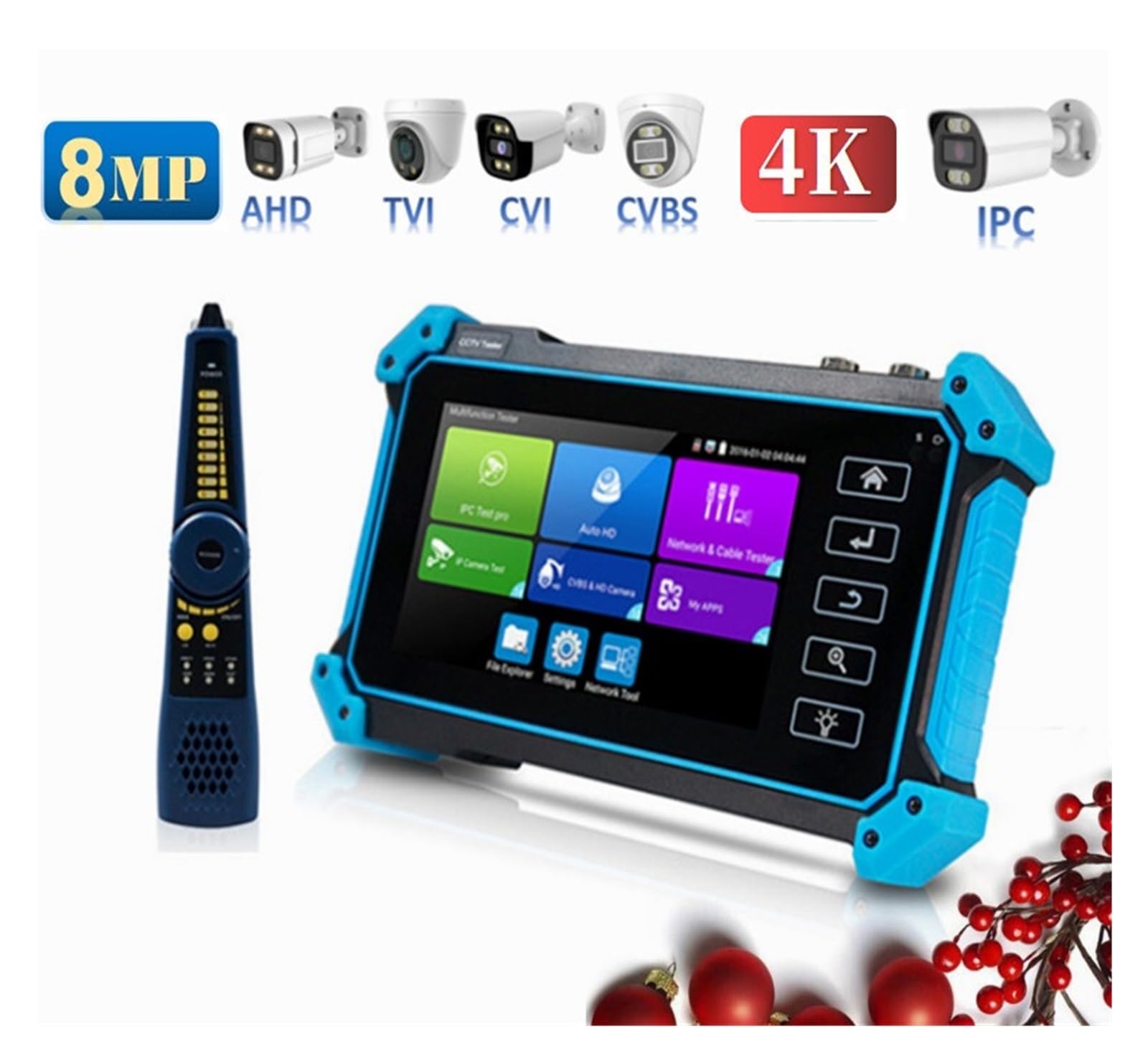 12MP Tester IPC 8MP/AHD/CVI/TV/SDI Tester CCTV Z Wejściem VGA 5.4in Monitor CCTV Do Testera Kamer IP Tester CFTV(IPC-5100 Plus)