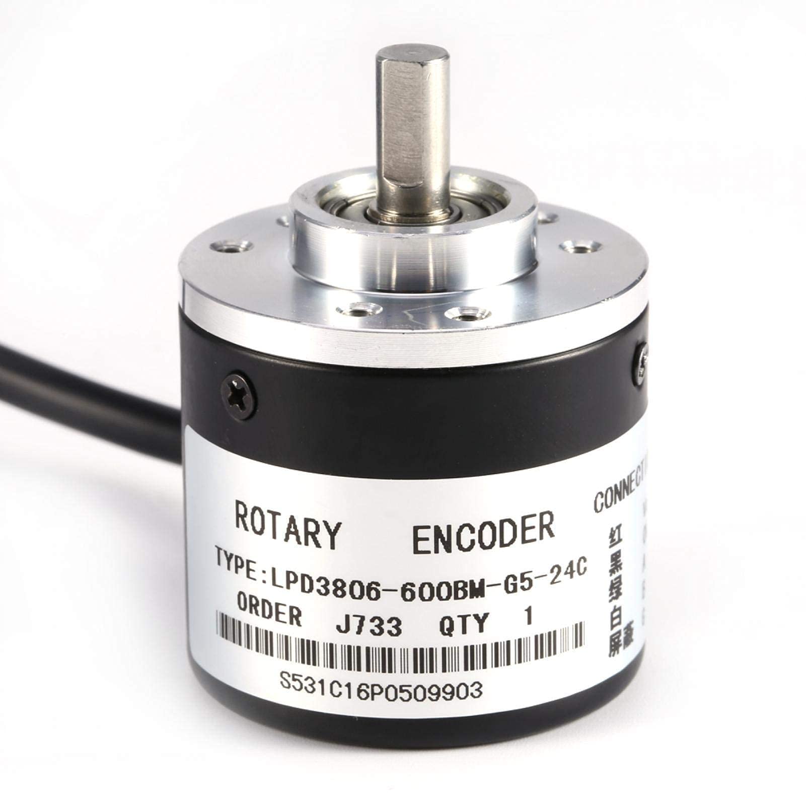 Encodeur Rotatif incrémental 600P/R, Arbre AB 2 Phases 6mm Tension Large 5V-24V, Performances de Travail Stables, Bonnes Conditions de Travail, Codeurs rotatifs magnétiques incrémentaux