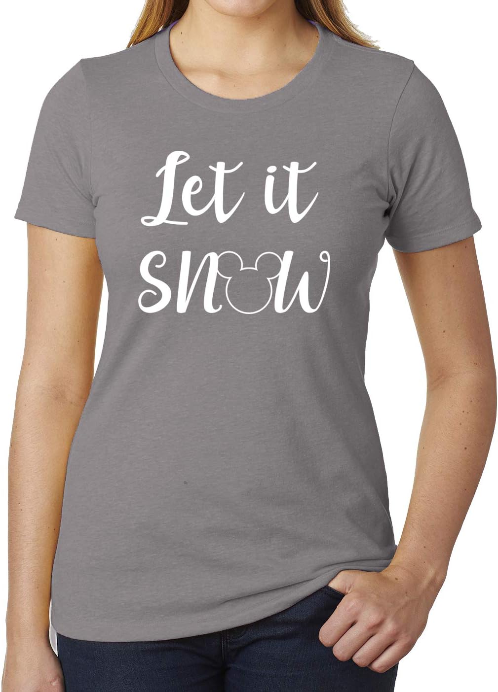 Let It Snow Mouse Woman's Shirts, Christmas Tees, Woman's Snow Mouse Shirts!