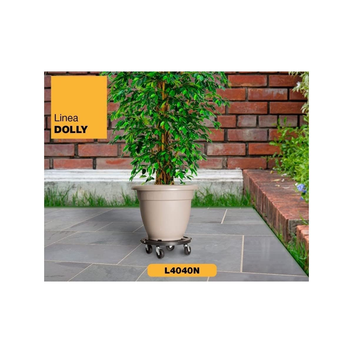 Plateau à roulettes rond Ø40 cm | Support roulant 275 kg en polypropylène antichoc | Déplacement plantes, meubles, charges lourdes