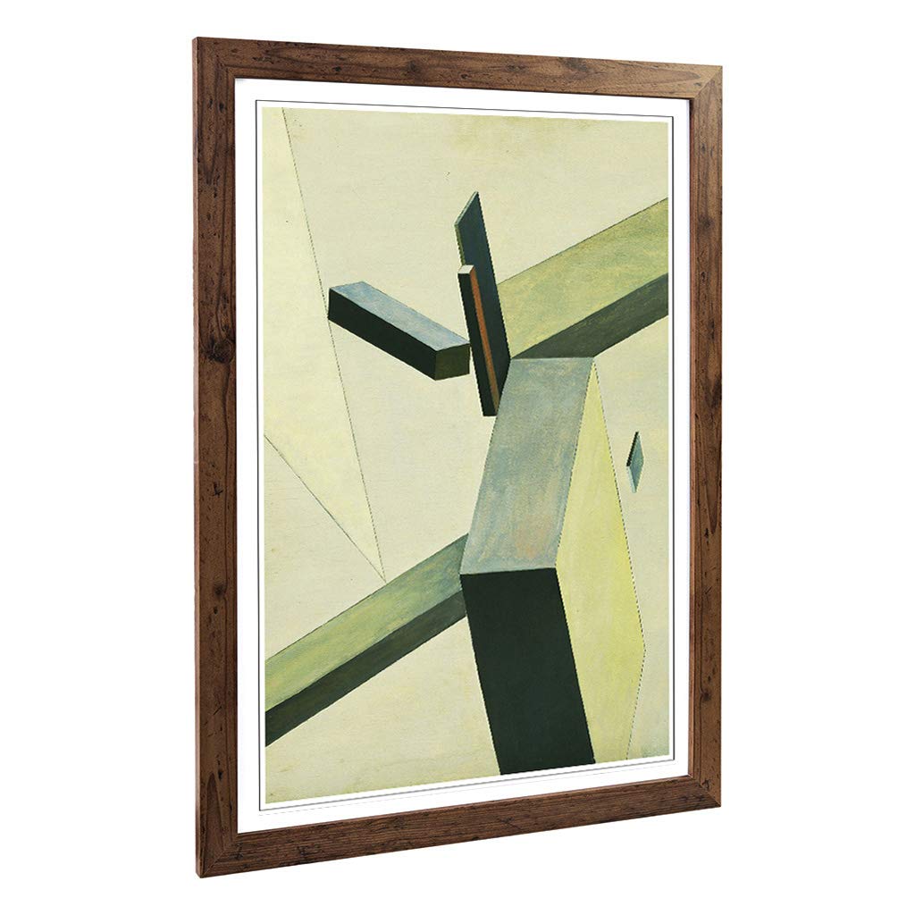 Big Box Art Framed Print of El Lissitzky Composition Design | Wall Art Picture | Home Decor for Kitchen, Living, Dining Room, Bedroom, Hallway, Office, Walnut, A2 / 24.5x18 Inch / 62x45cm