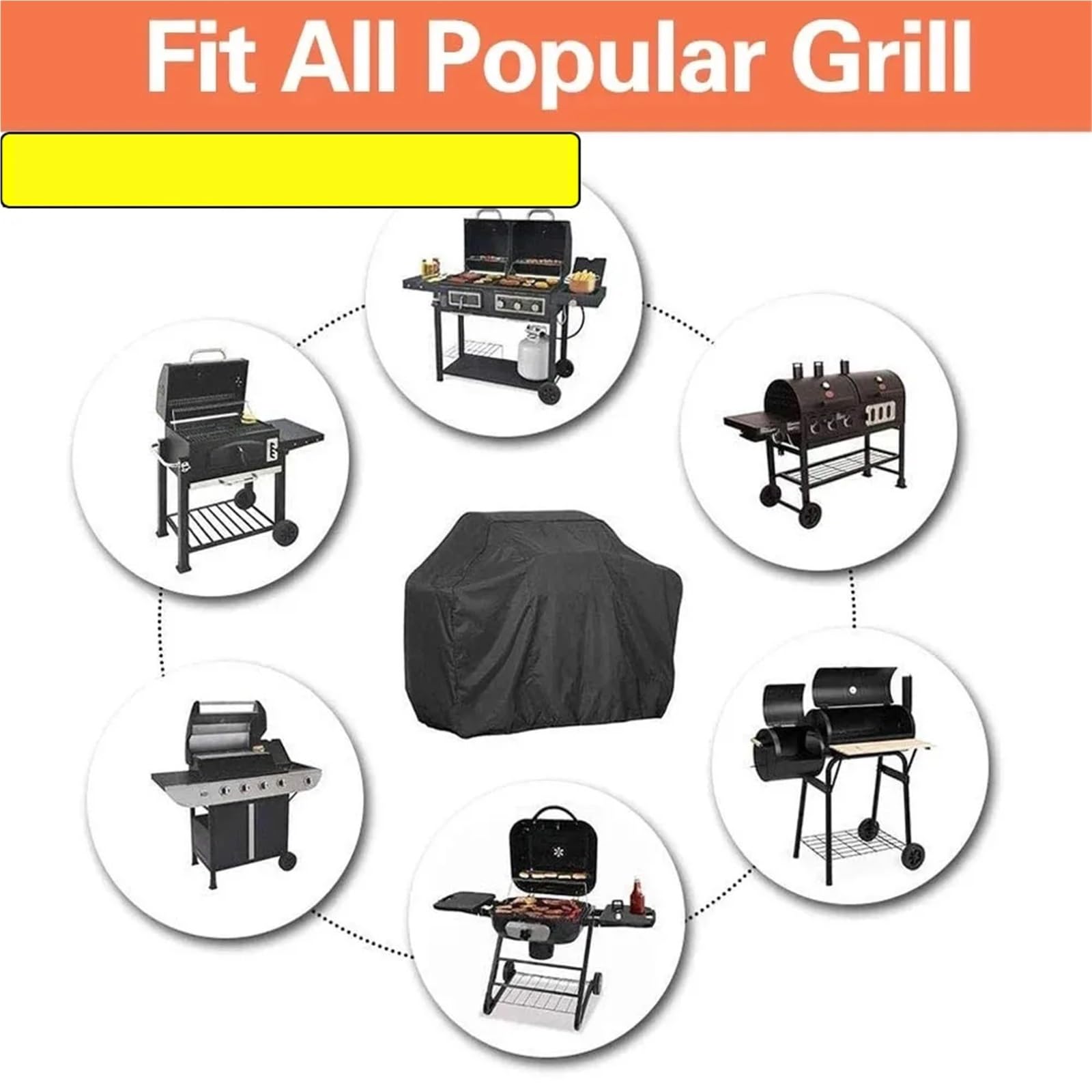 Pokrowiec na grill, Pokrowiec na grilla Oxford Cloth, odporny blaknięcie, regulowany pokrowiec gazowego, wytrzymałe narzędzia do grillowania(145X61X117cm)