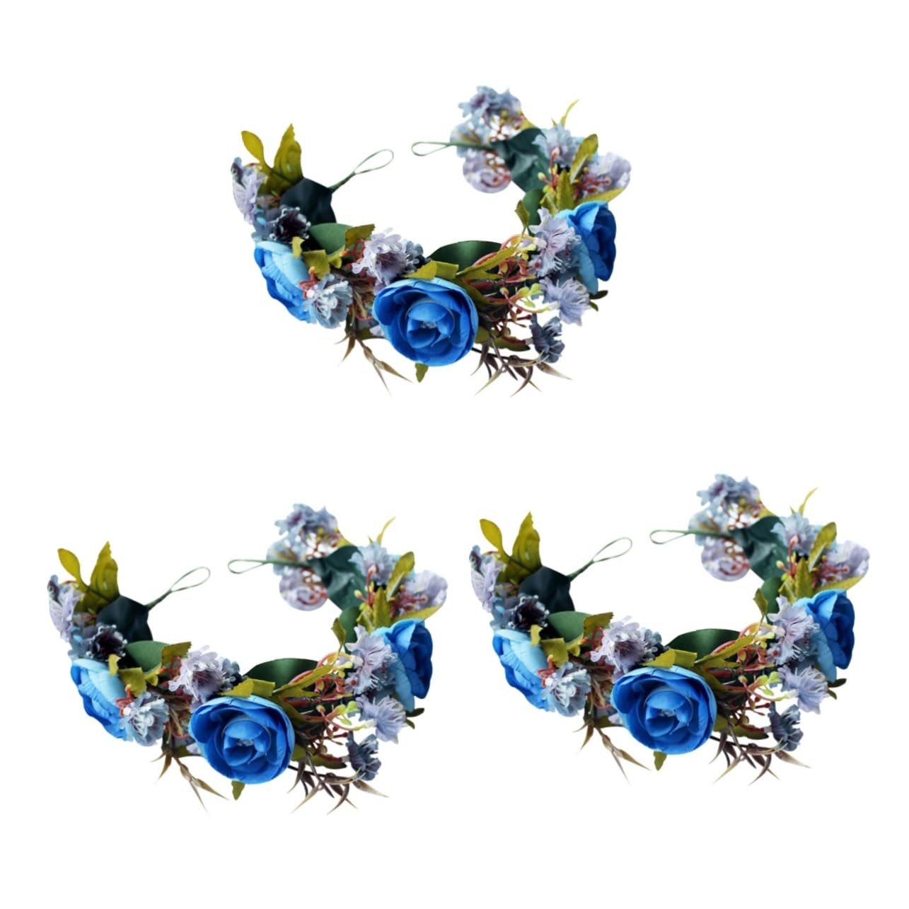 FRCOLOR 3piezas Diadema Floral Para Bodas y Adorno De Cabello y Flores Artificiales Para Sesiones De