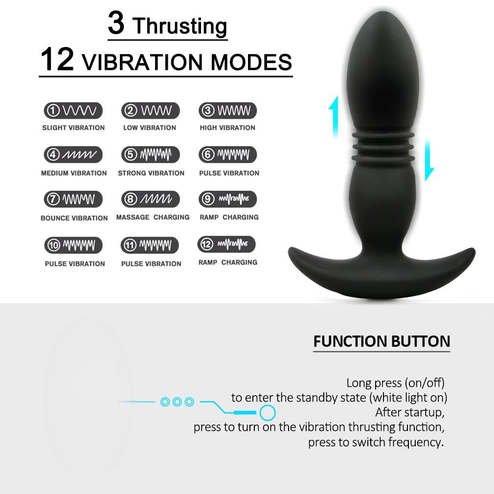 Massêur de Prostâte Homme Gôdé va et vient 10 Modes de Vibration & Télescopiques Plùg pour Plaisir Femme Sextoyspour pour Femme Ànalé Plüg Vîbrânt Stimulâteùr masseur prostatique