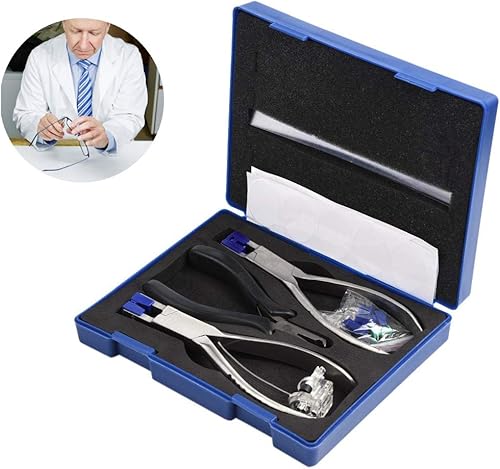 Miniatura 9 de Kit óptico de gafas sin montura con silueta de gafas, alicates para montura de gafas, alicates profesionales, juego de alicates para gafas de