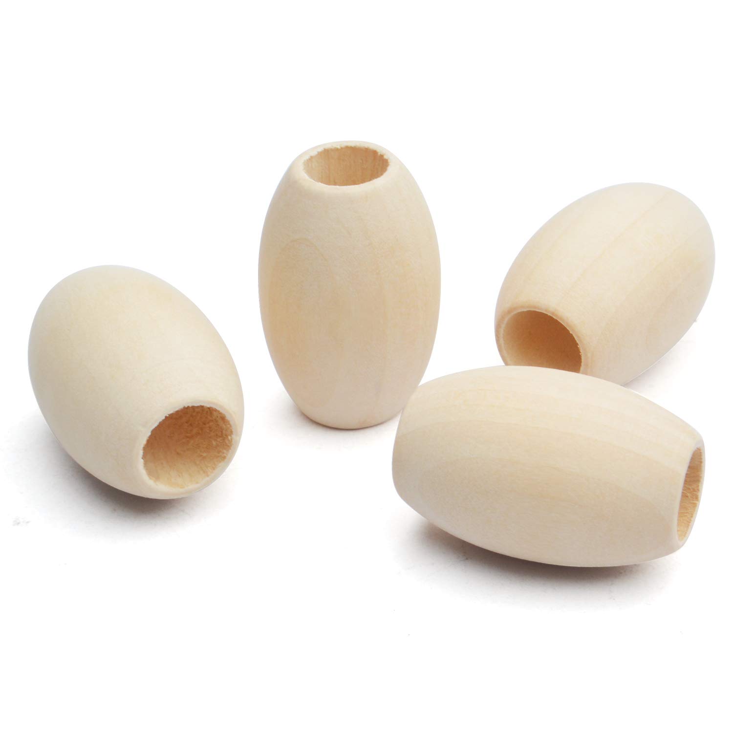 Natürliche Holzperlen Burlywood – 30 Stück, Oval, Mit 14 Mm Loch, Für DIY-Schmuck & Haarzöpfe