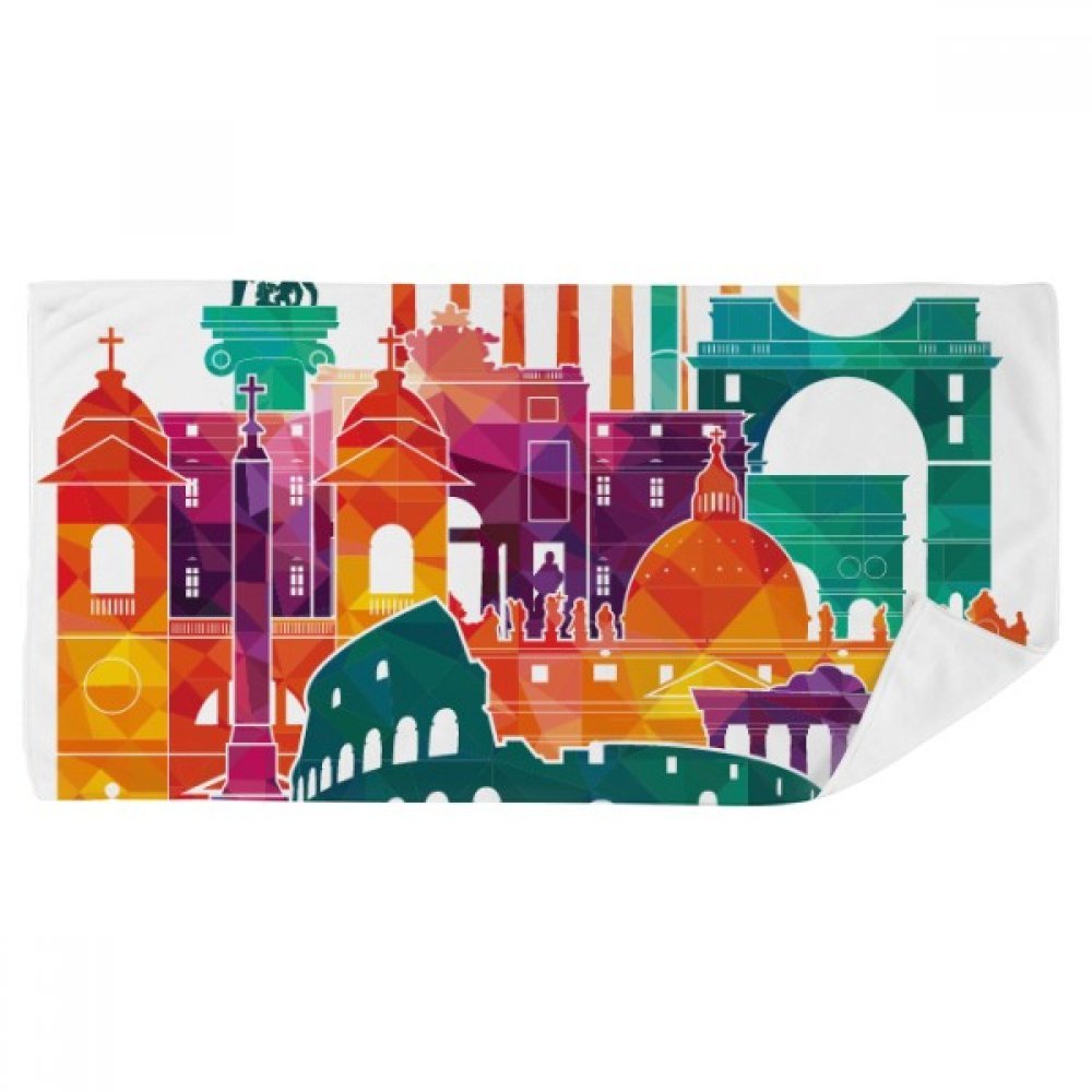 Serviette de bain Italie Rome paysage de 35x70cm multicolore douce pour le visage