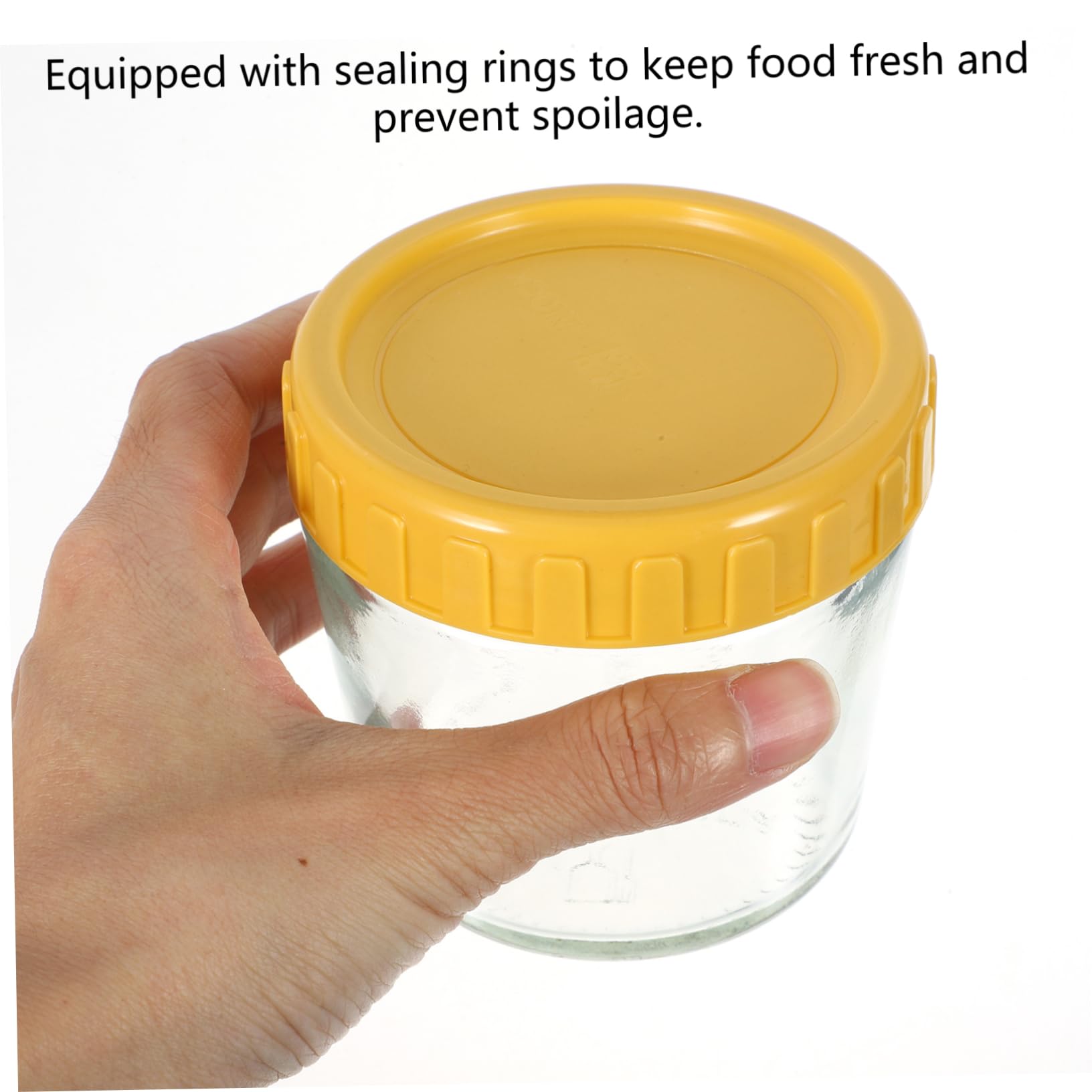 ABOOFAN 4 Tarros de Cristal Herméticos Fáciles de Limpiar Tapa de Silicona, Reutilizables, para Alimentos, Yogur y Cereales