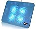 KLIM Serenity Stojak chłodzący do laptopa do laptopa 11 do 15,6 cala Idealny do małych i średnich laptopów Stabilna i wytrzymała metalowa siatka Cicha podkładka chłodząca do laptopa Niebieski