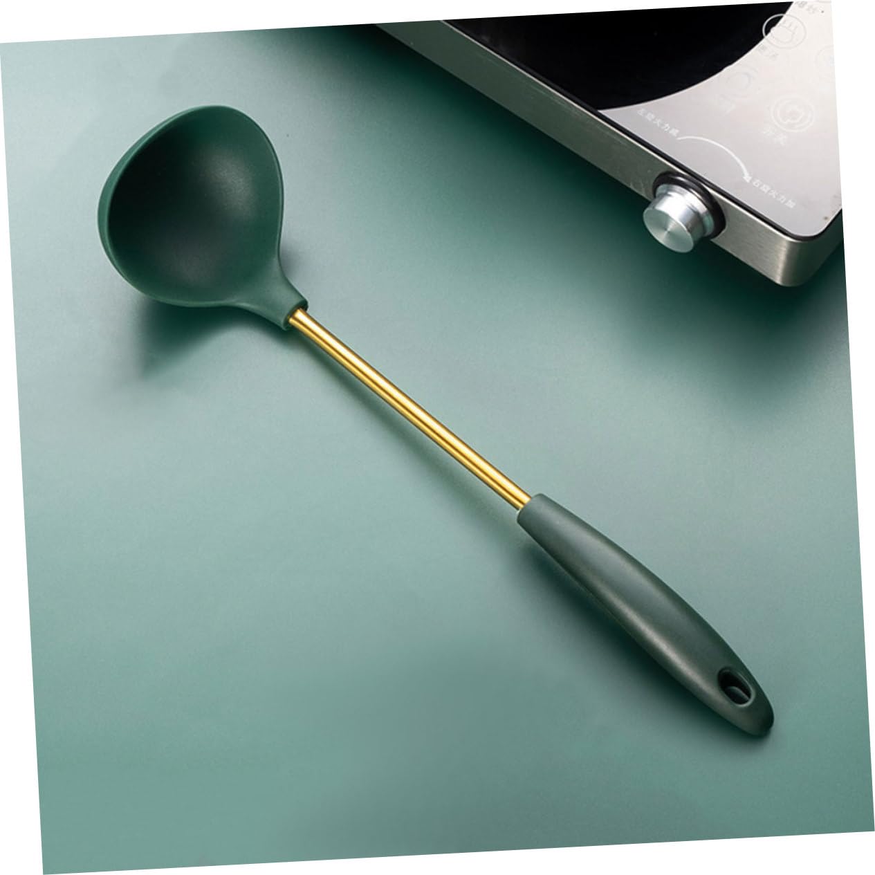 COLLBATH Utensili da Cucina in Acciaio Inox Manici Comprende Spatola Cucchiaio e Scolapasta Resistente e Antiaderente