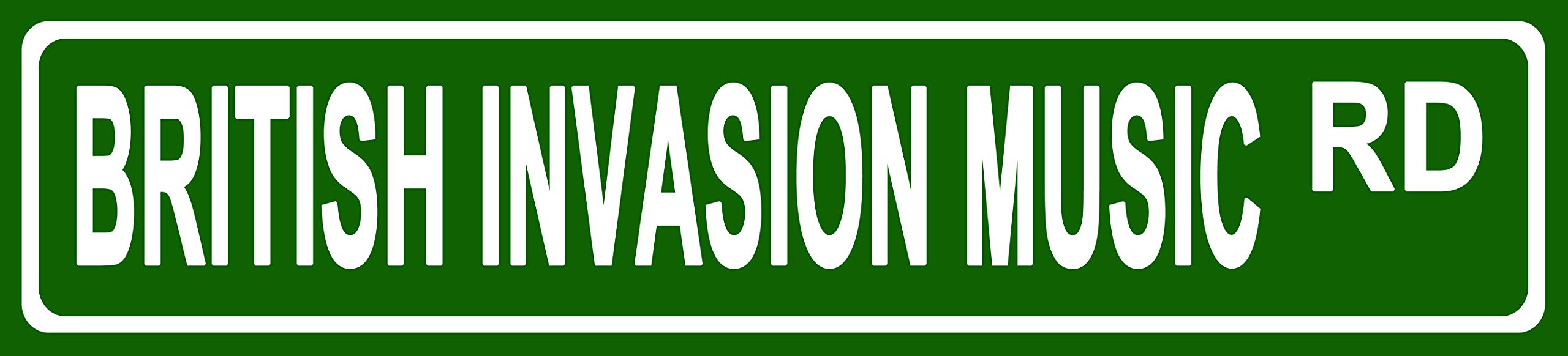 Makoroni - British Invasion Music Music Aluminum Metal 4x18 inc. Decorative Street and Room Sign