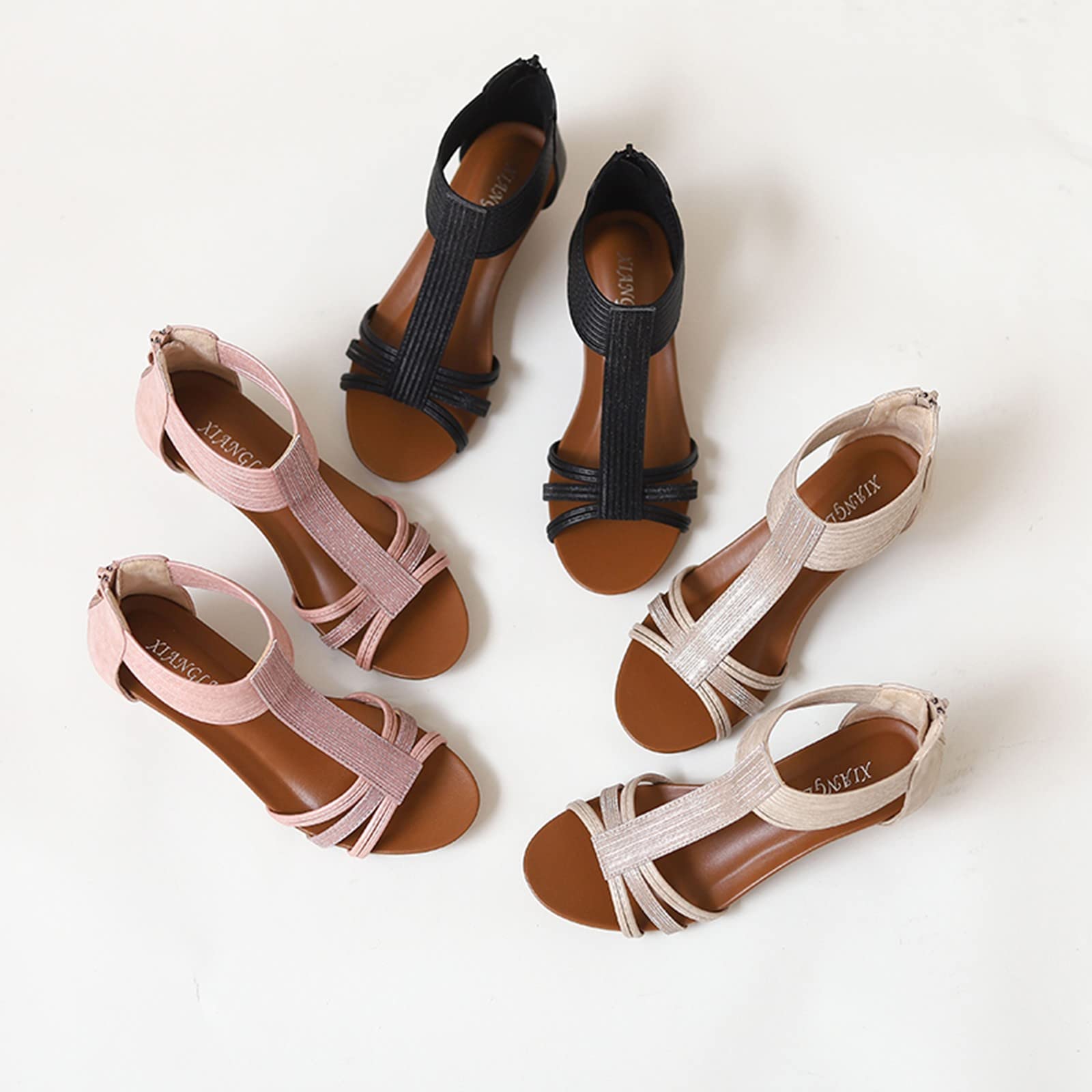 Zeppe Donna Estiva Scarpe Eleganti Comode Scarpe da donna Sandali con zeppa alla Sandali da spiaggia con soletta morbida in stile bohémien Espadrillas Zeppa Eleganti Estive